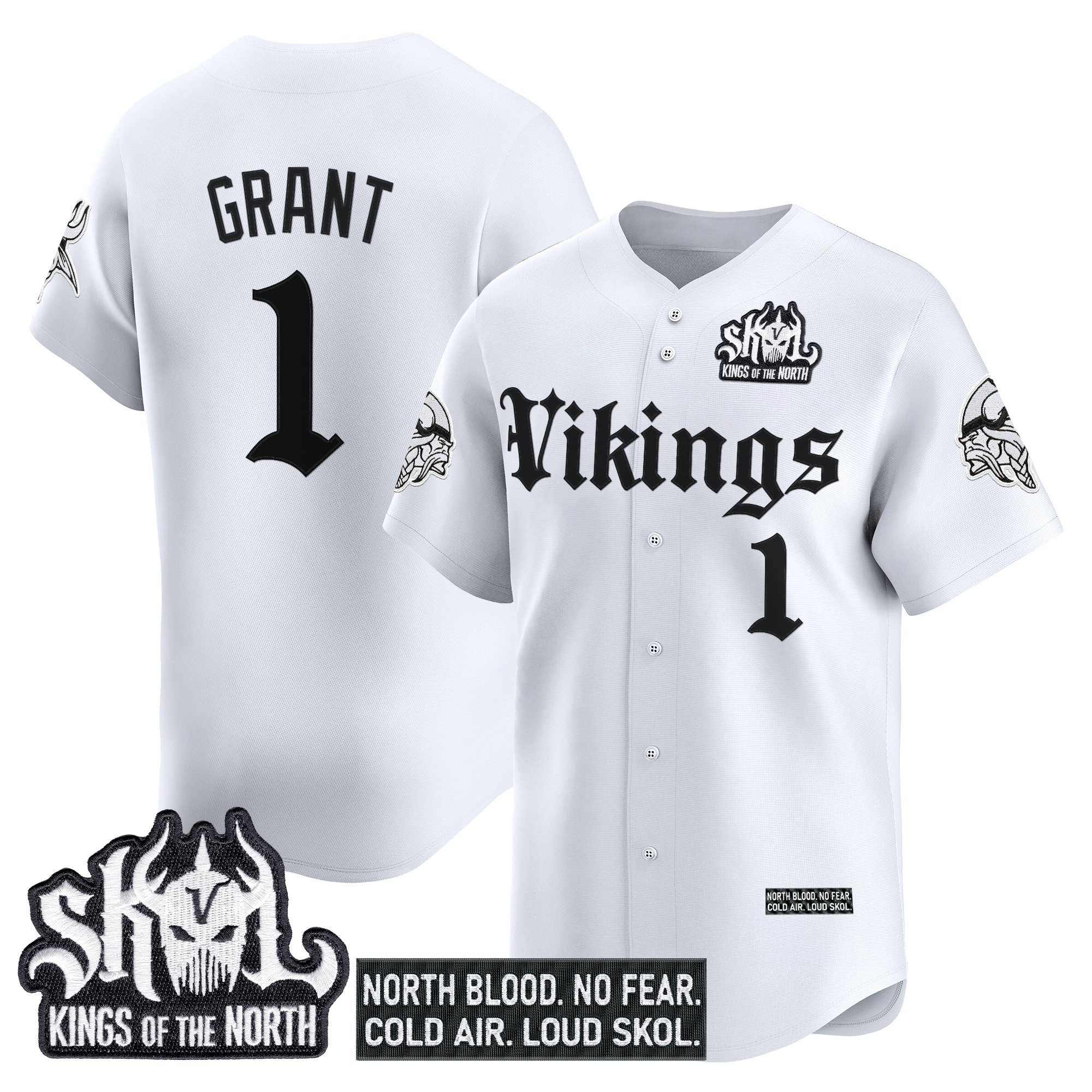Men's Minnesota Vikings 'Gothic Norseblood Edition' Vapor Baseball Jersey - All Stitched - Image 16