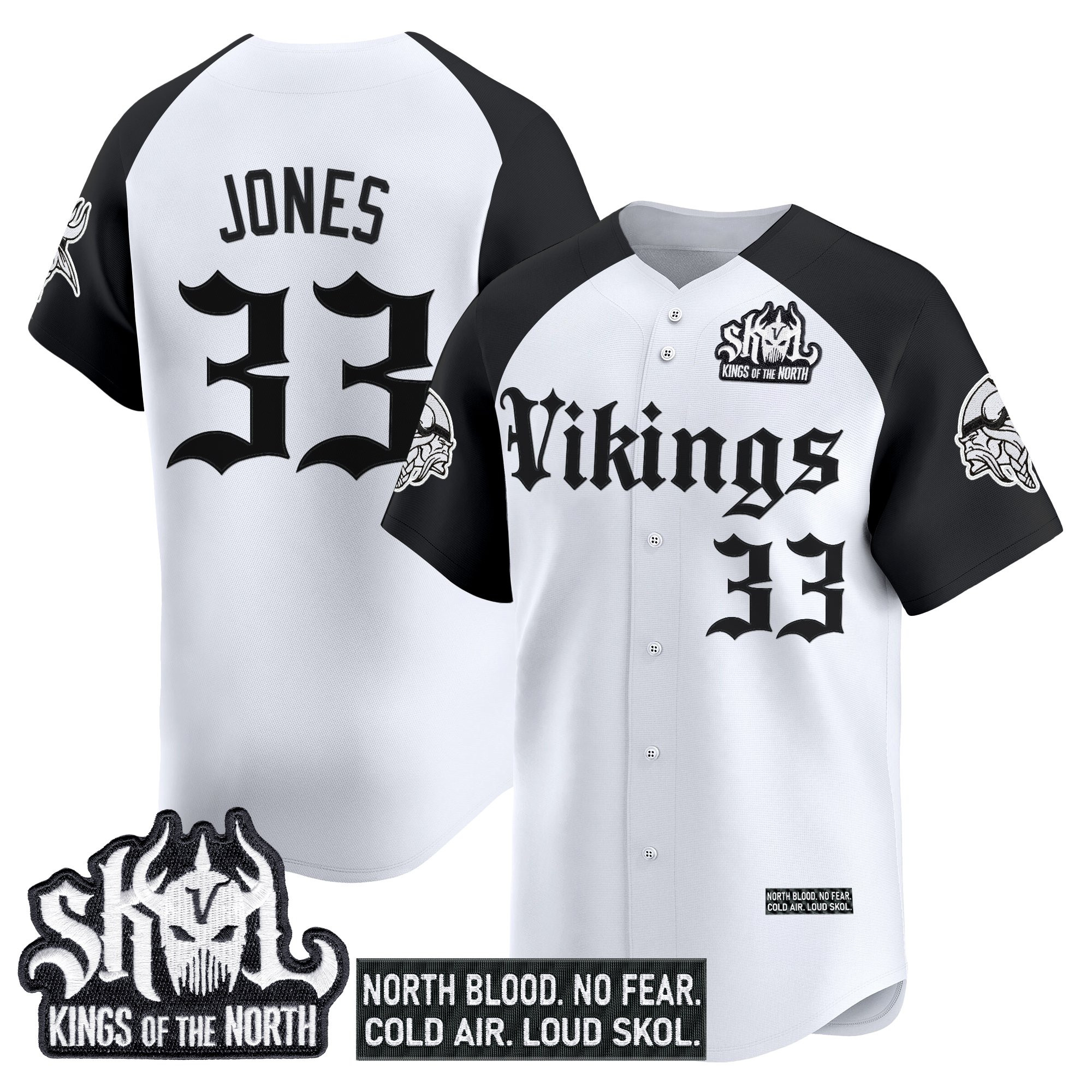 Men's Minnesota Vikings 'Gothic Norseblood Edition' Vapor Baseball Jersey - All Stitched - Image 25