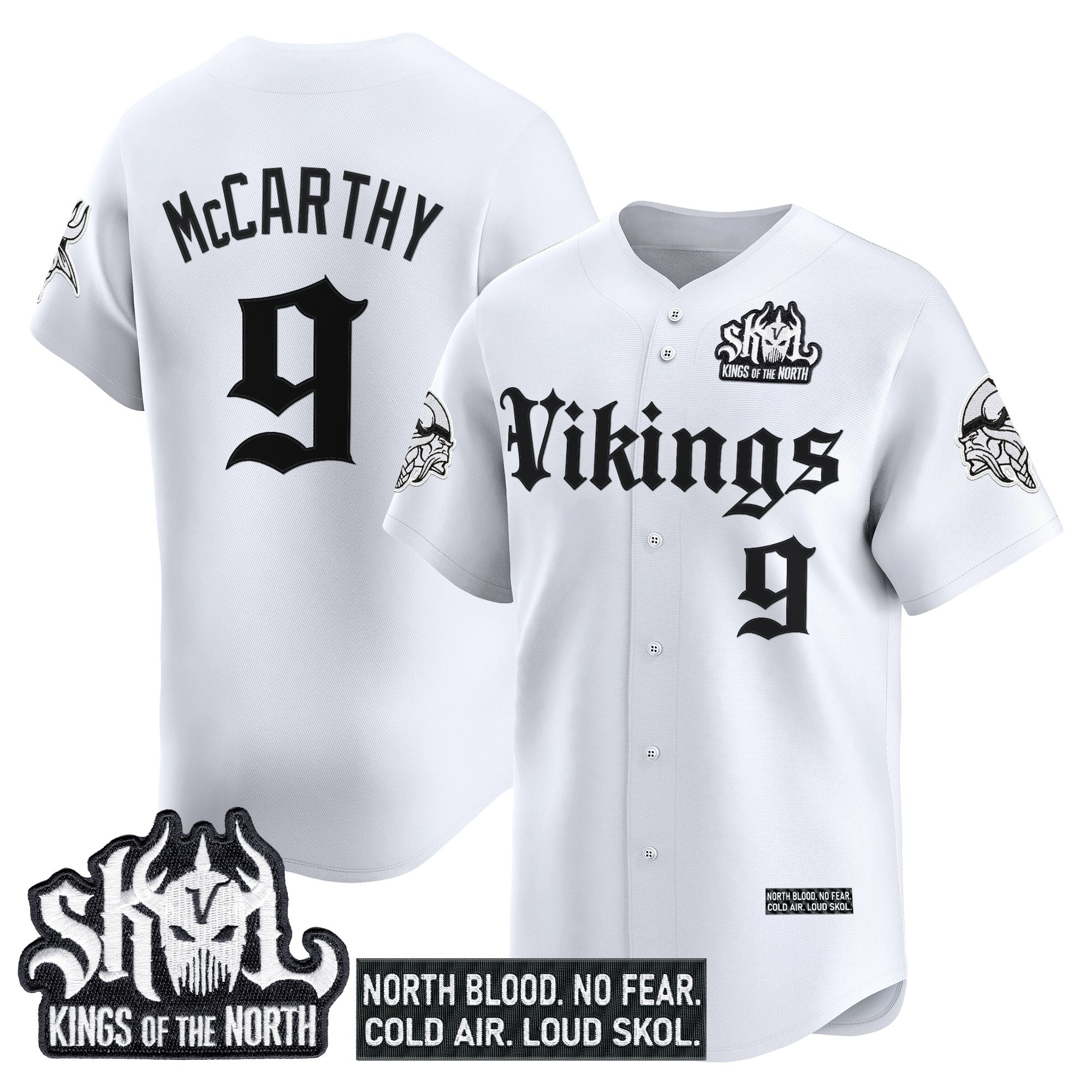 Men's Minnesota Vikings 'Gothic Norseblood Edition' Vapor Baseball Jersey - All Stitched - Image 11