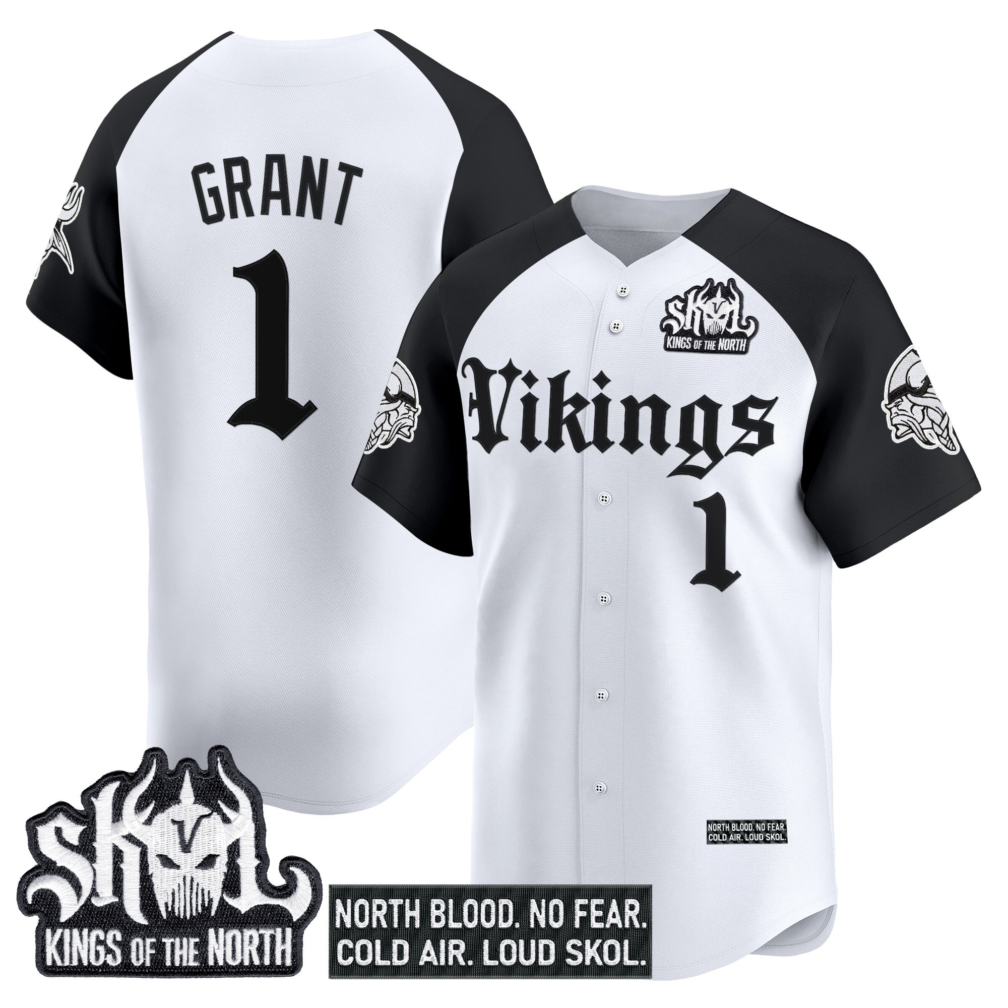 Men's Minnesota Vikings 'Gothic Norseblood Edition' Vapor Baseball Jersey - All Stitched - Image 26