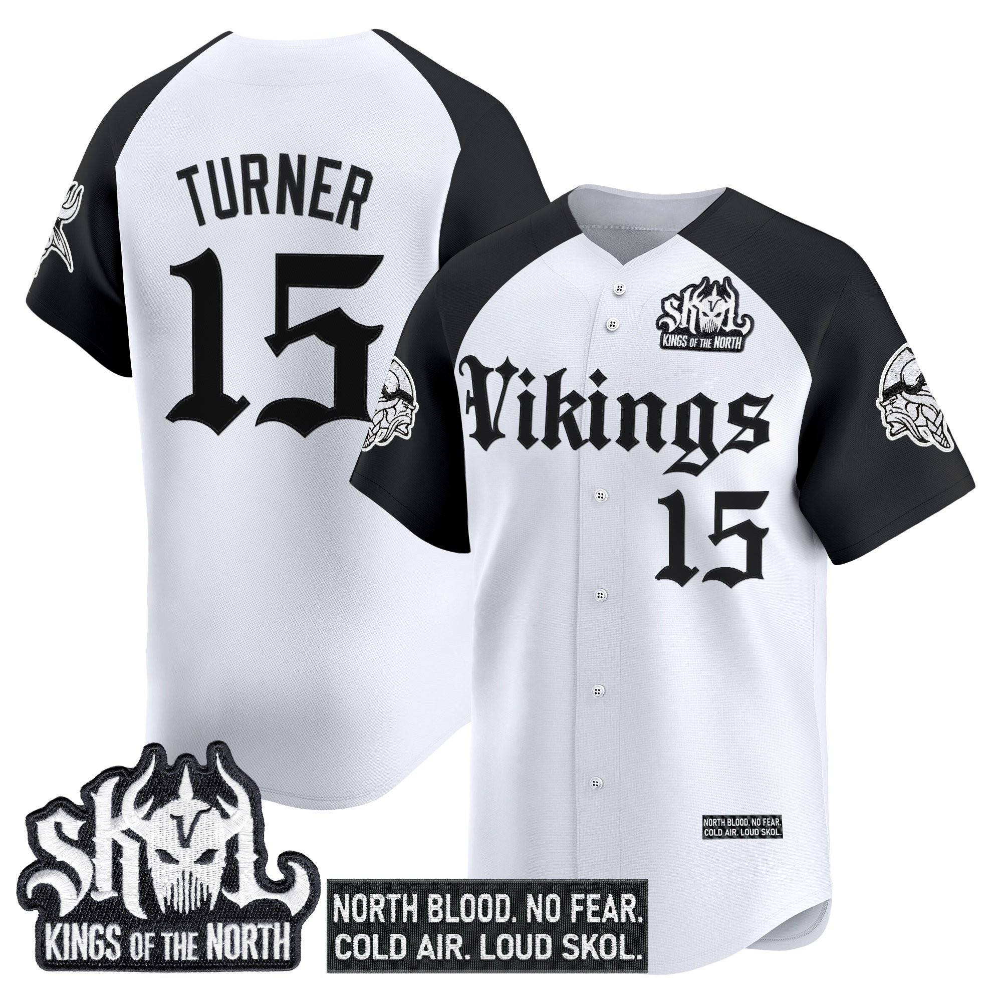 Men's Minnesota Vikings 'Gothic Norseblood Edition' Vapor Baseball Jersey - All Stitched - Image 24