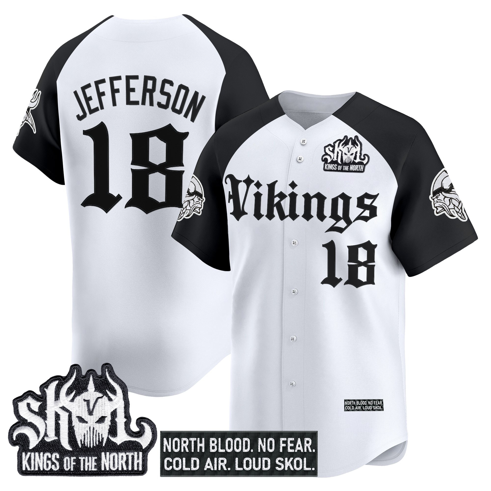 Men's Minnesota Vikings 'Gothic Norseblood Edition' Vapor Baseball Jersey - All Stitched - Image 23