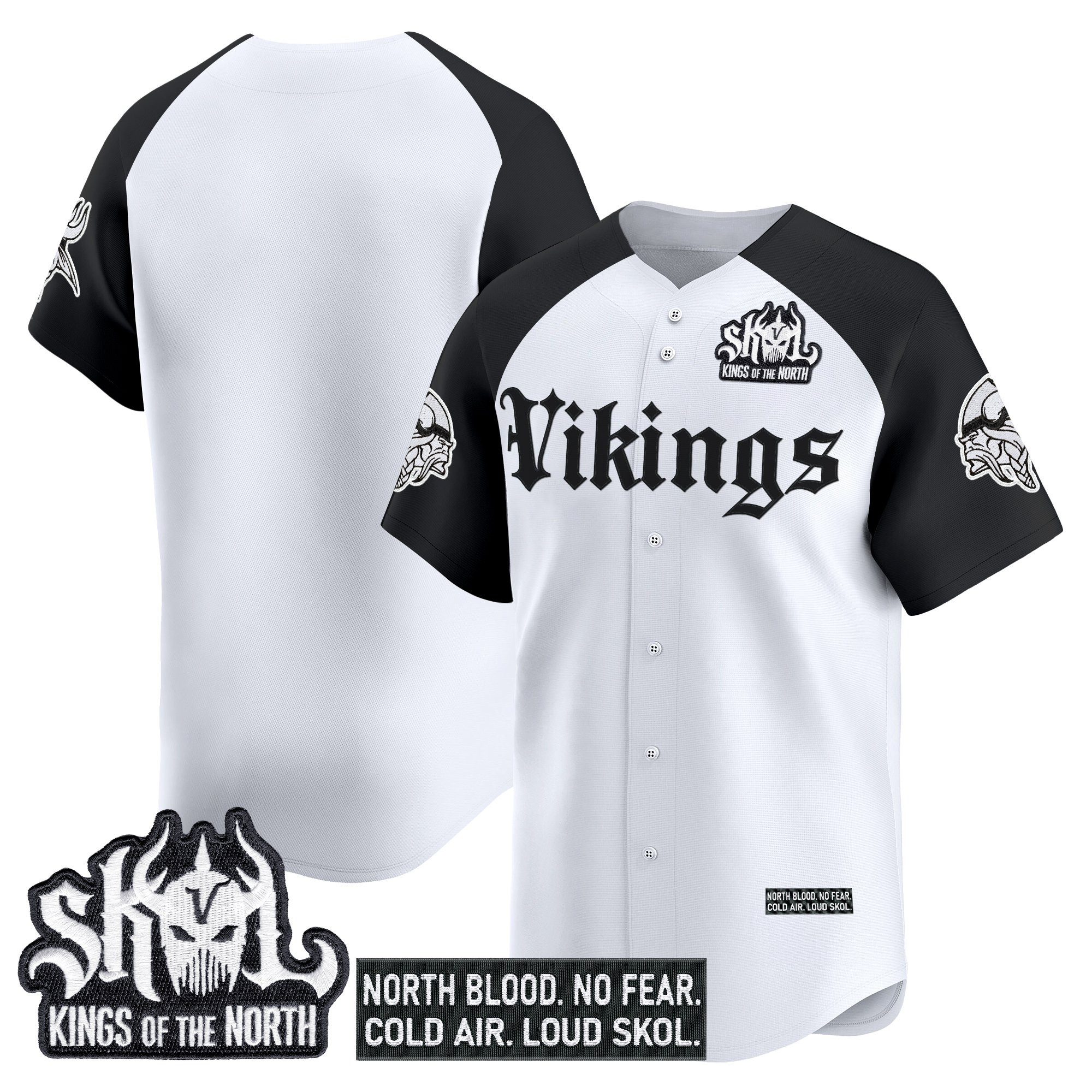 Men's Minnesota Vikings 'Gothic Norseblood Edition' Vapor Baseball Jersey - All Stitched - Image 30