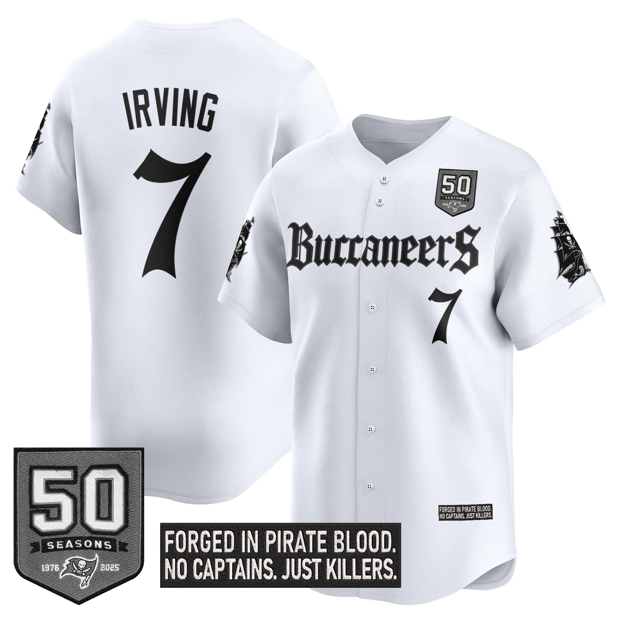 Men's Tampa Bay Buccaneers 'Gothic Pirate Shadows Edition' Vapor Baseball Jersey - All Stitched - Image 13