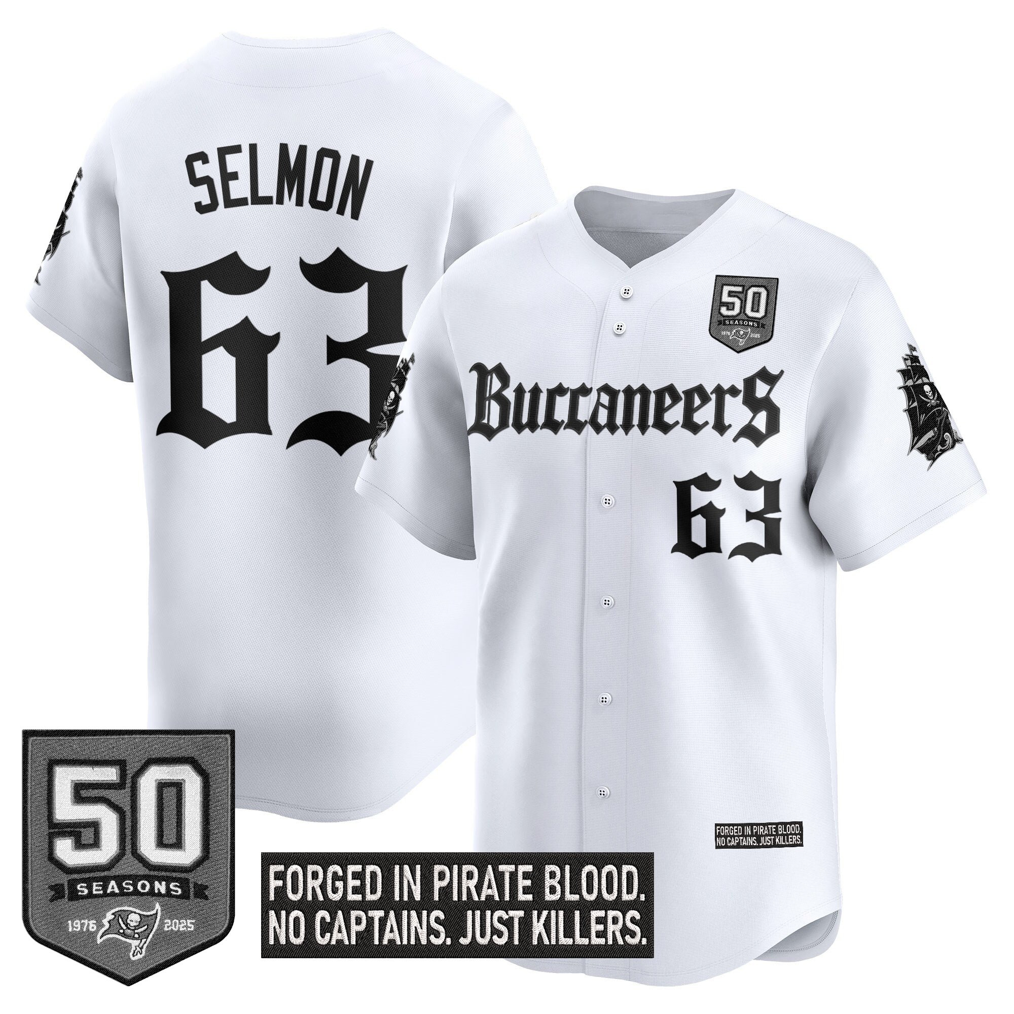 Men's Tampa Bay Buccaneers 'Gothic Pirate Shadows Edition' Vapor Baseball Jersey - All Stitched - Image 23