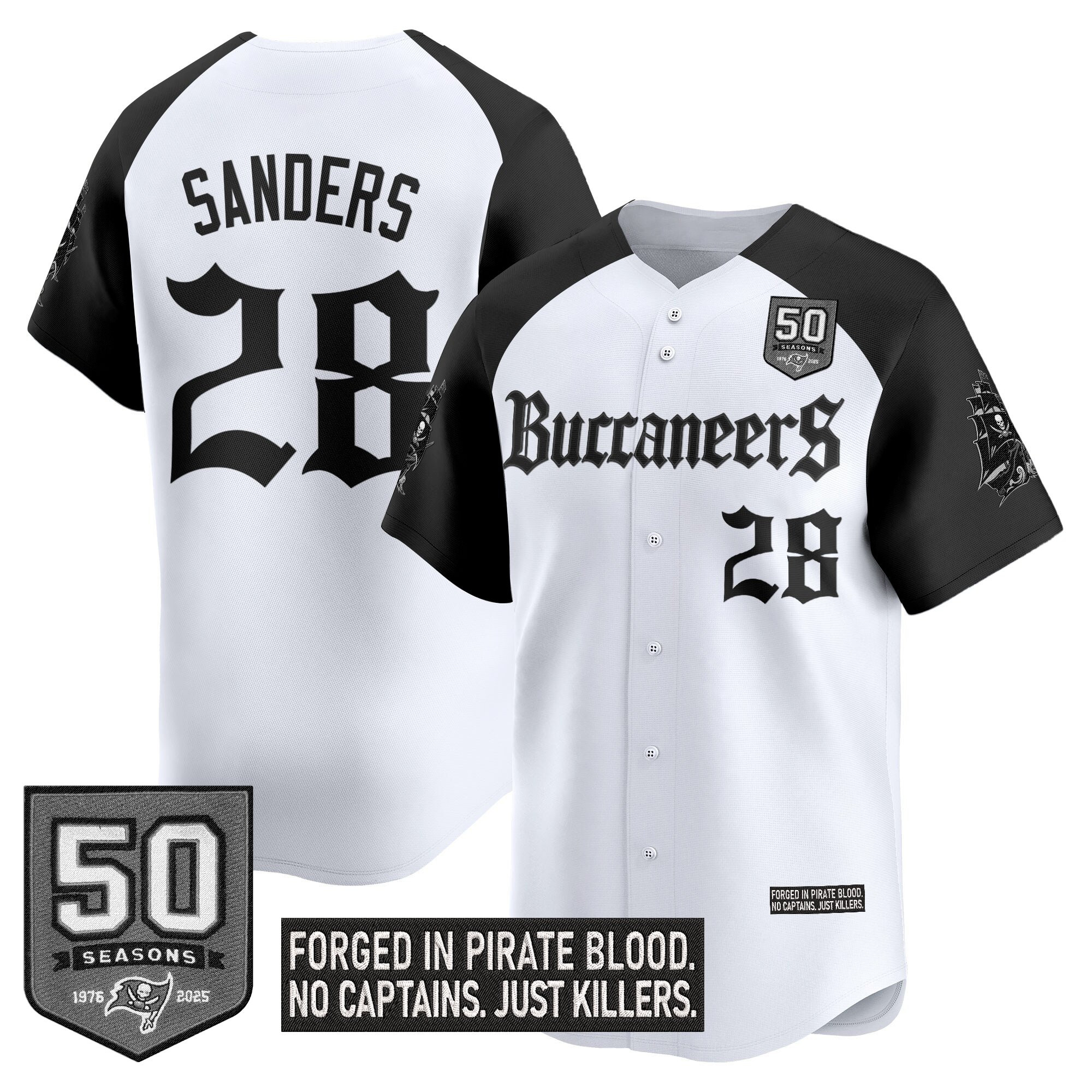 Men's Tampa Bay Buccaneers 'Gothic Pirate Shadows Edition' Vapor Baseball Jersey - All Stitched - Image 27