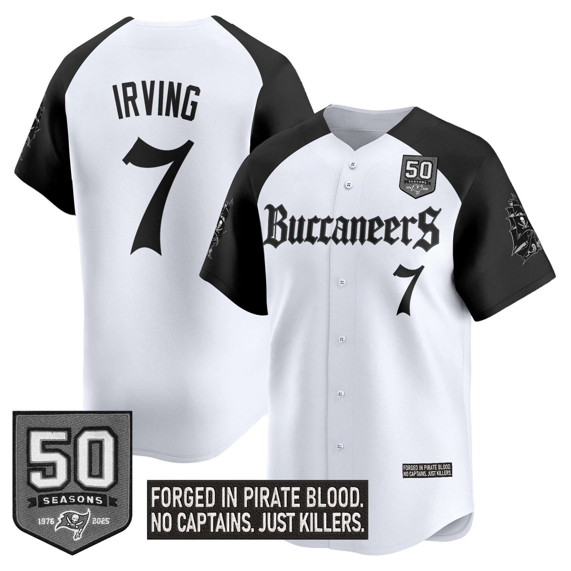 Men's Tampa Bay Buccaneers 'Gothic Pirate Shadows Edition' Vapor Baseball Jersey - All Stitched - Image 25