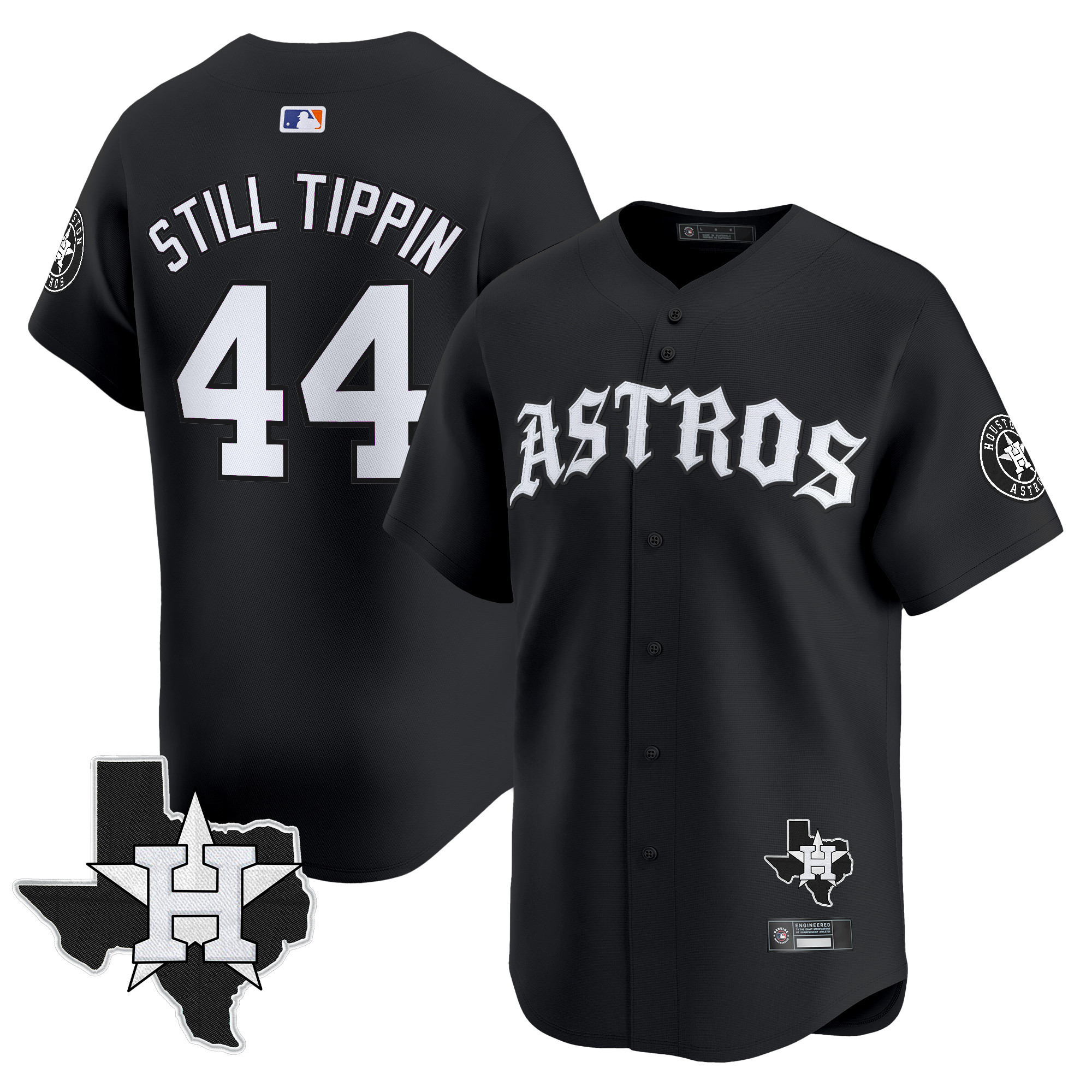 Youth's Still Tippin Houston Astros 'Old English Edition' Vapor Premier Limited Jersey - All Stitched