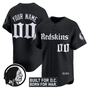 Washington Redskins 'Gothic Capital Edition' Vapor Baseball Custom Jersey - All Stitched