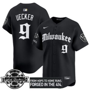 Men's Milwaukee Brewers Bob Uecker Patch Vapor Premier Limited Jersey - Gothic Edition - All Stitched