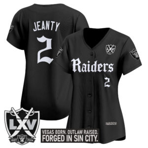 Women's Las Vegas Raiders 'Gothic Sin City Shadows Edition' Vapor Baseball Jersey - All Stitched