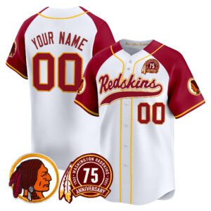 Washington Redskins Throwback Vapor Baseball Custom Jersey - All Stitched