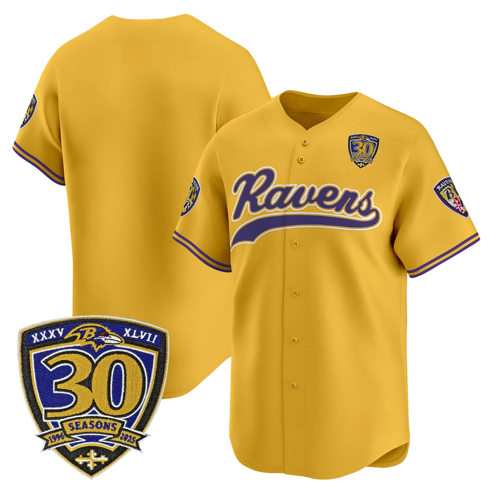 Men's Baltimore Ravens 2025 Vapor Baseball Jersey - 30th Anniversary Patch - All Stitched - Image 40