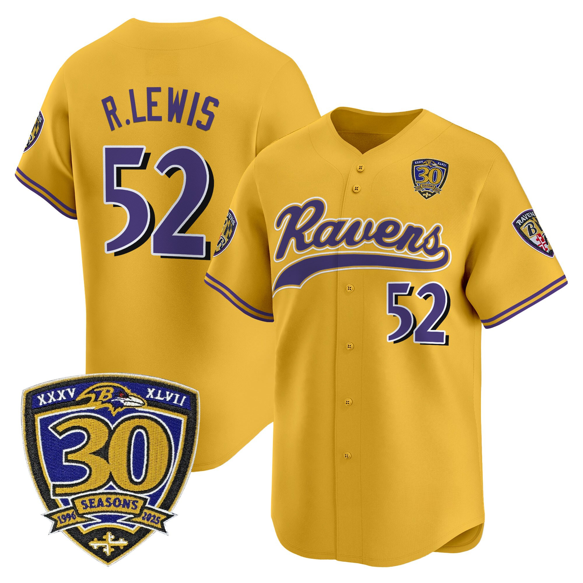 Men's Baltimore Ravens 2025 Vapor Baseball Jersey - 30th Anniversary Patch - All Stitched - Image 37