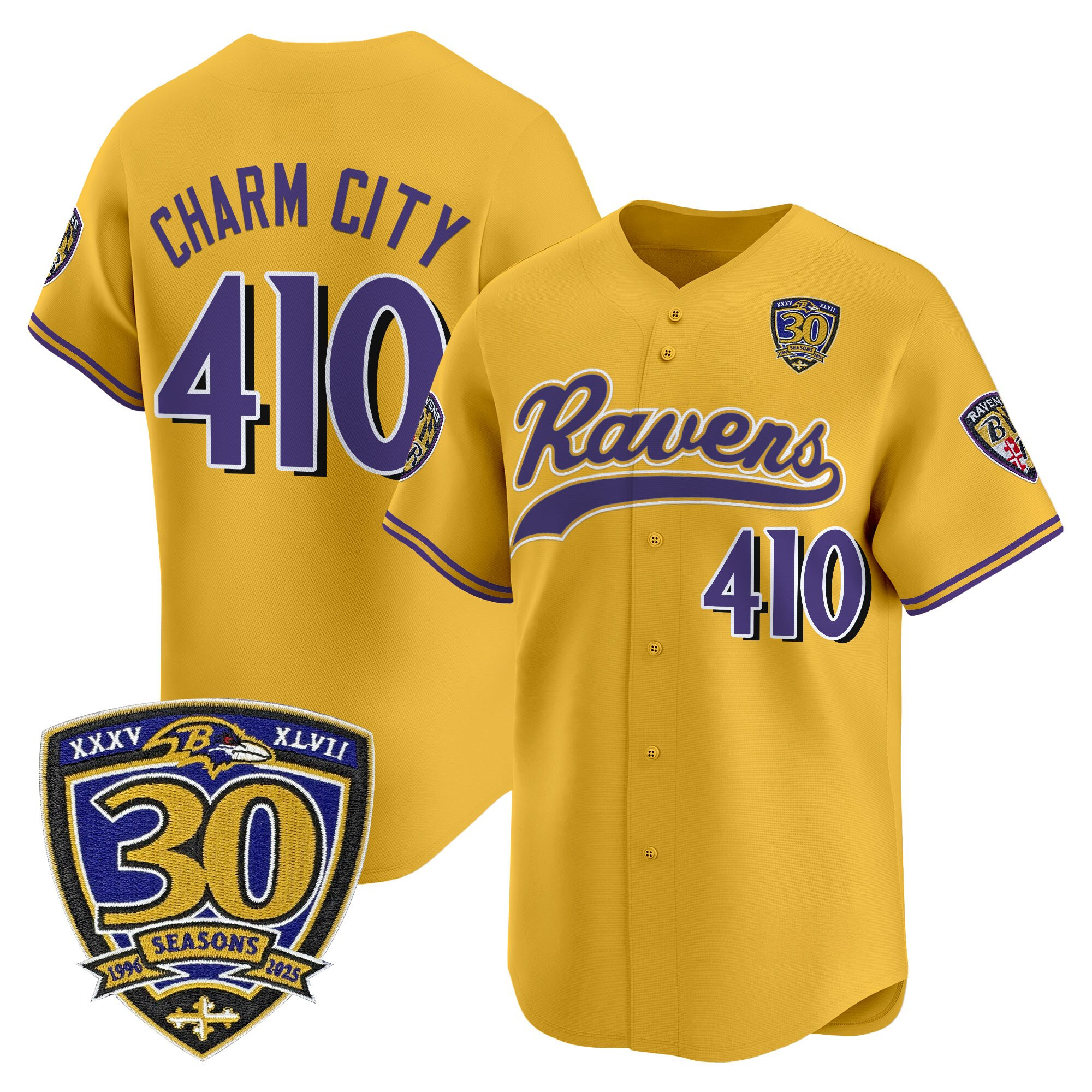 Men's Baltimore Ravens 2025 Vapor Baseball Jersey - 30th Anniversary Patch - All Stitched - Image 32