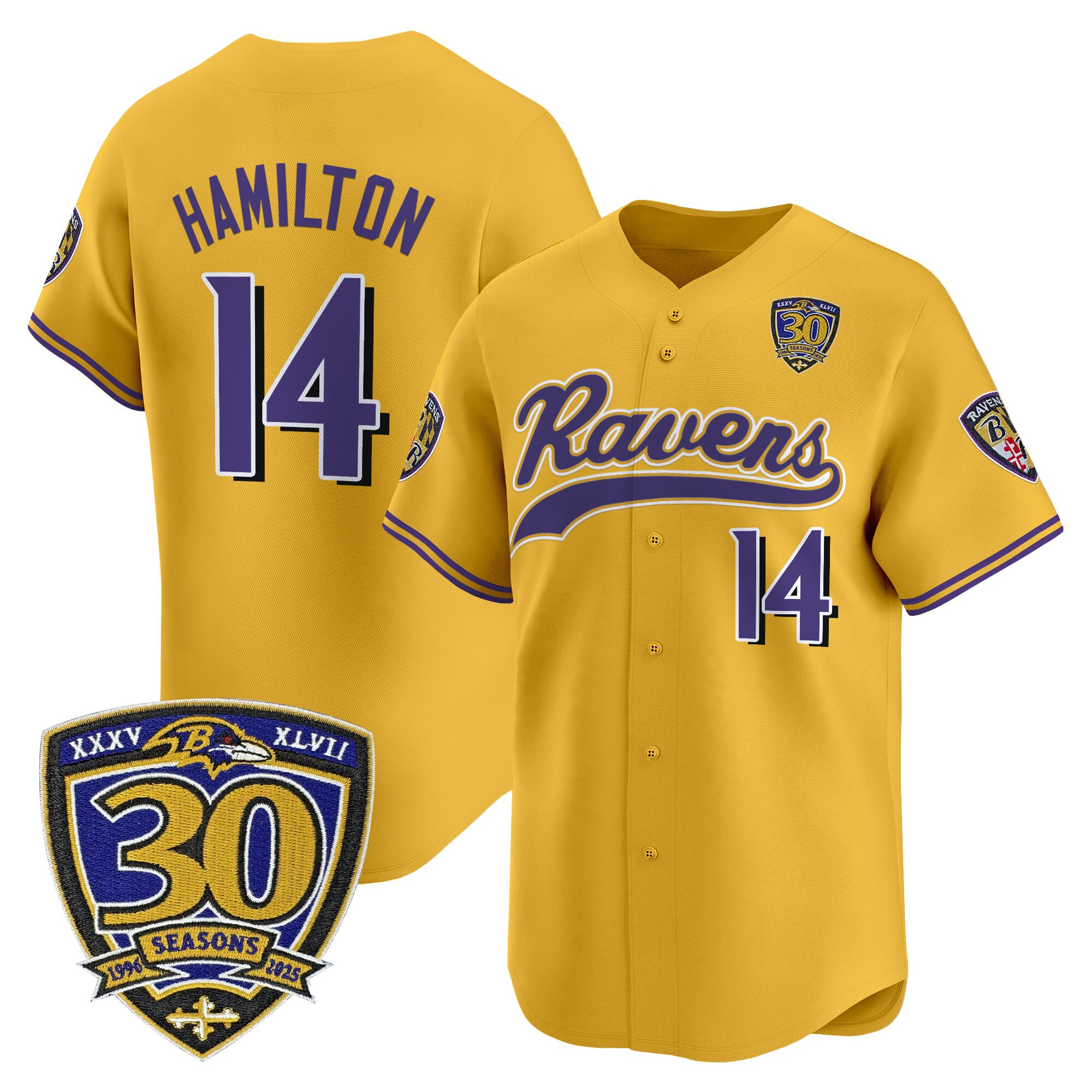 Men's Baltimore Ravens 2025 Vapor Baseball Jersey - 30th Anniversary Patch - All Stitched - Image 35