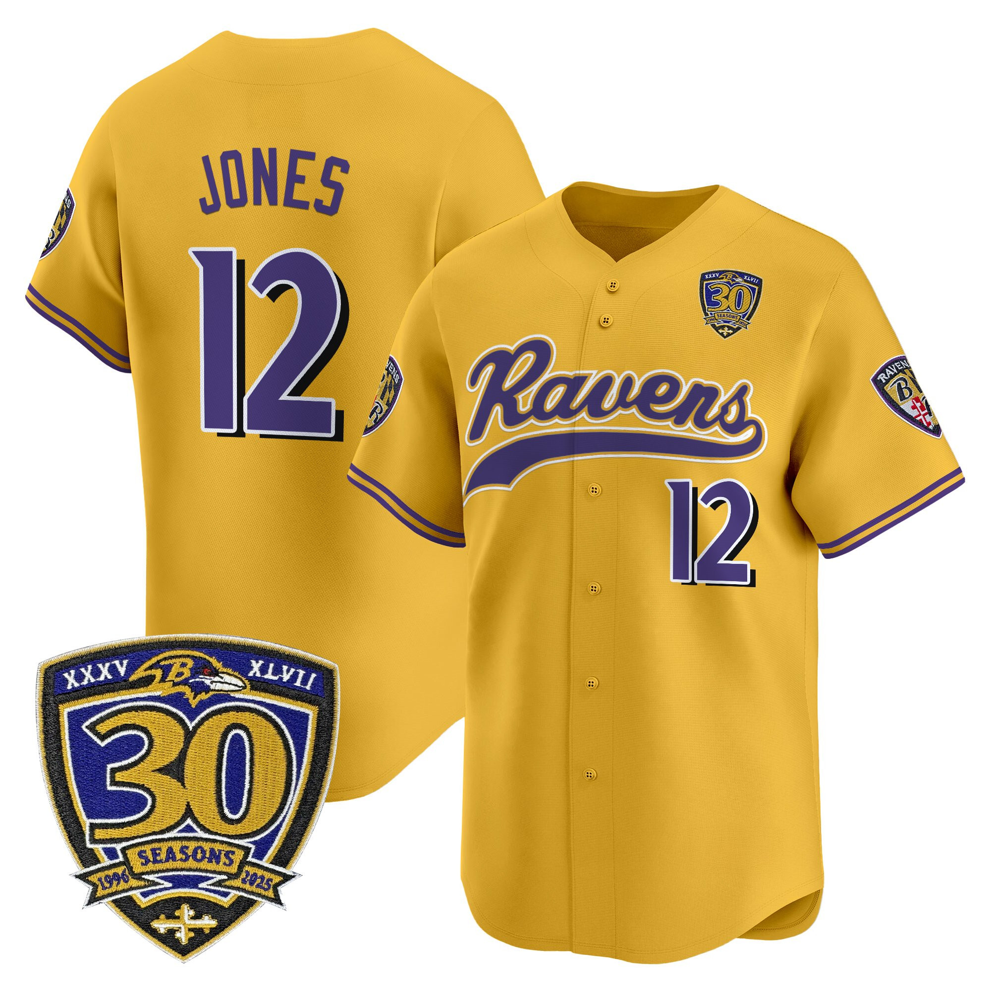 Men's Baltimore Ravens 2025 Vapor Baseball Jersey - 30th Anniversary Patch - All Stitched - Image 39