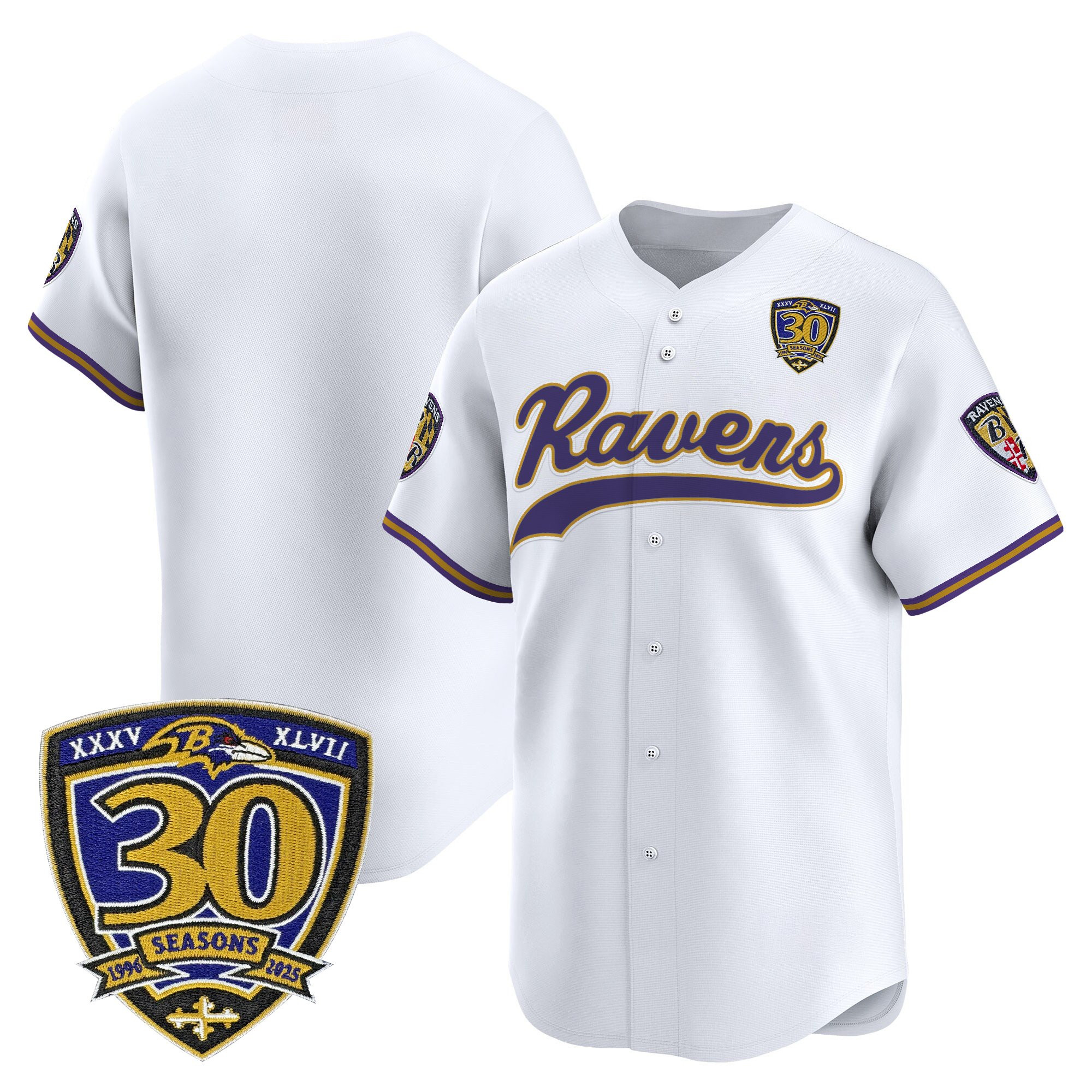 Men's Baltimore Ravens 2025 Vapor Baseball Jersey - 30th Anniversary Patch - All Stitched - Image 20