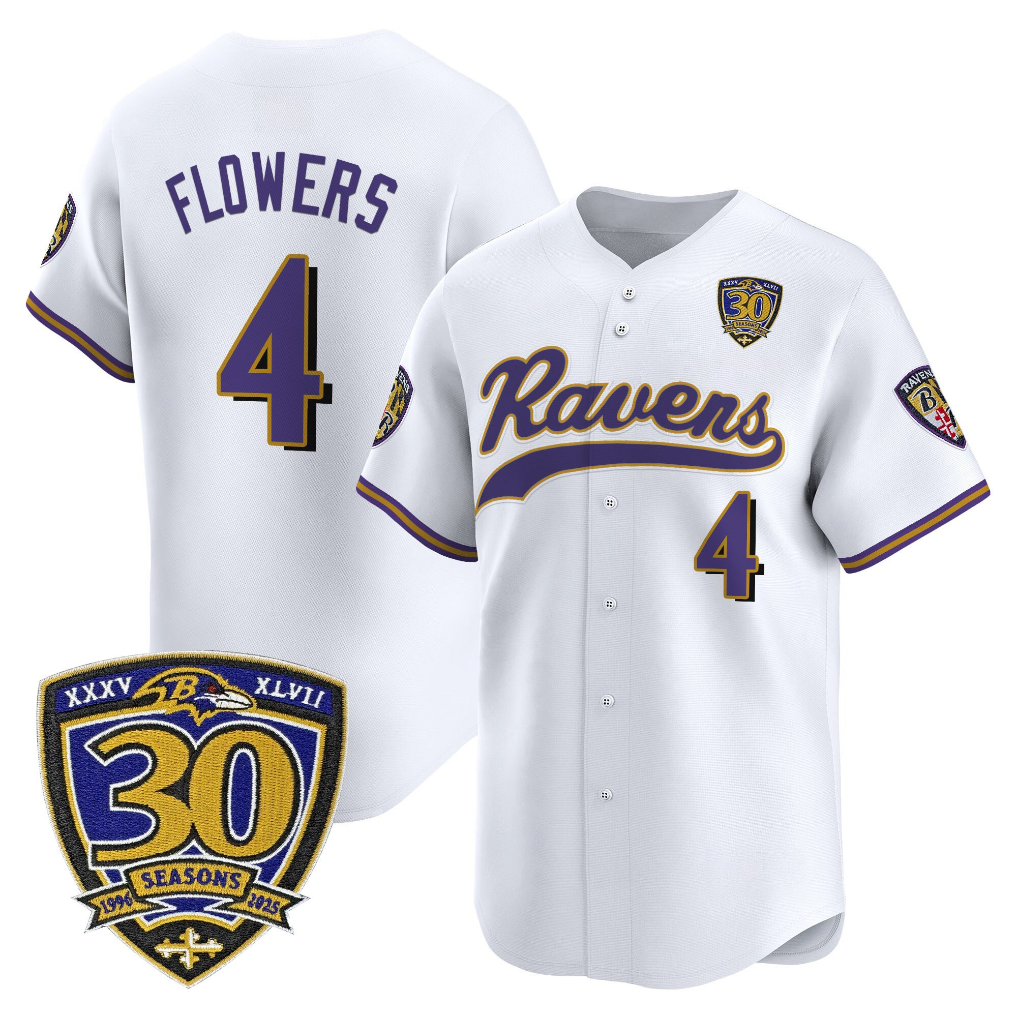 Men's Baltimore Ravens 2025 Vapor Baseball Jersey - 30th Anniversary Patch - All Stitched - Image 18