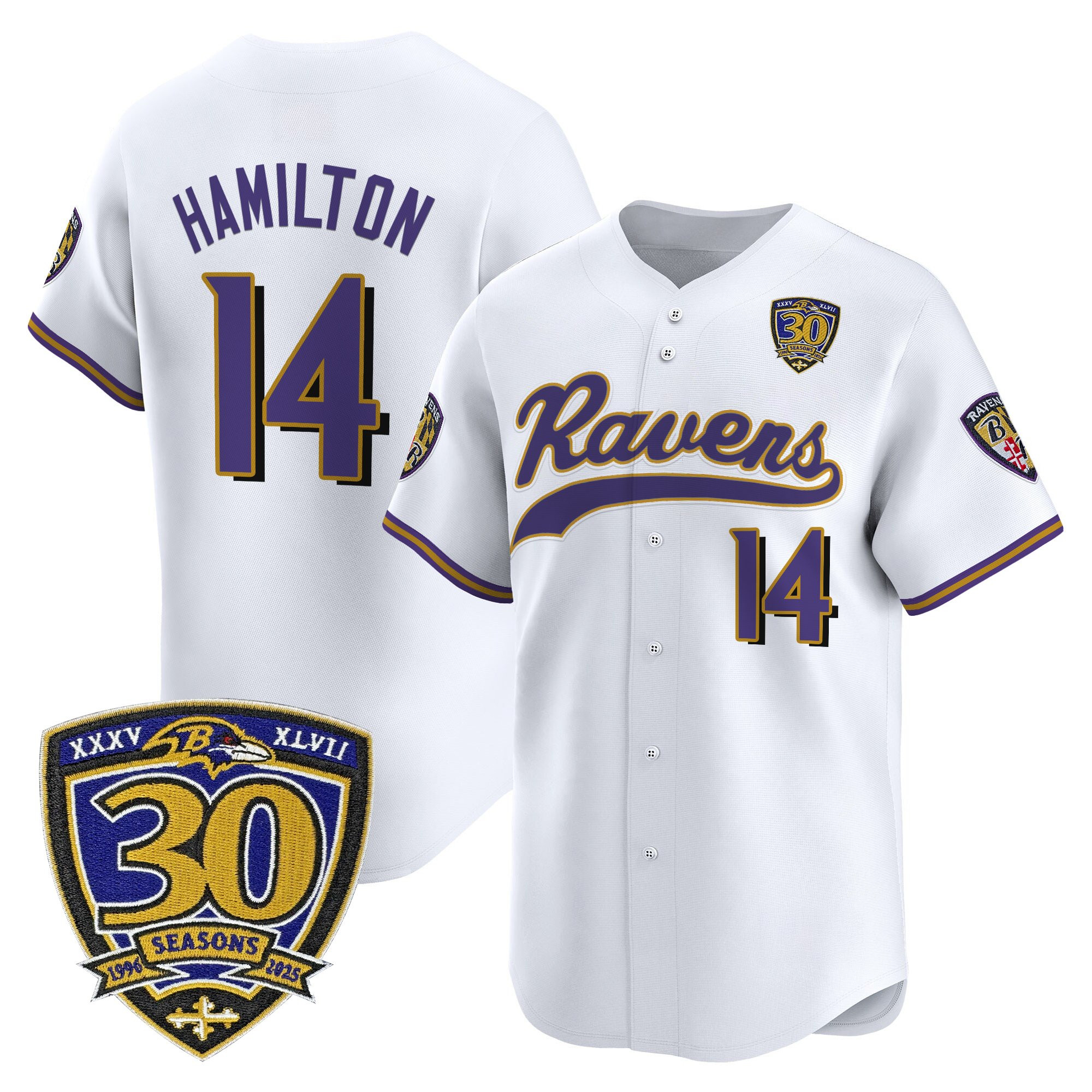 Men's Baltimore Ravens 2025 Vapor Baseball Jersey - 30th Anniversary Patch - All Stitched - Image 15