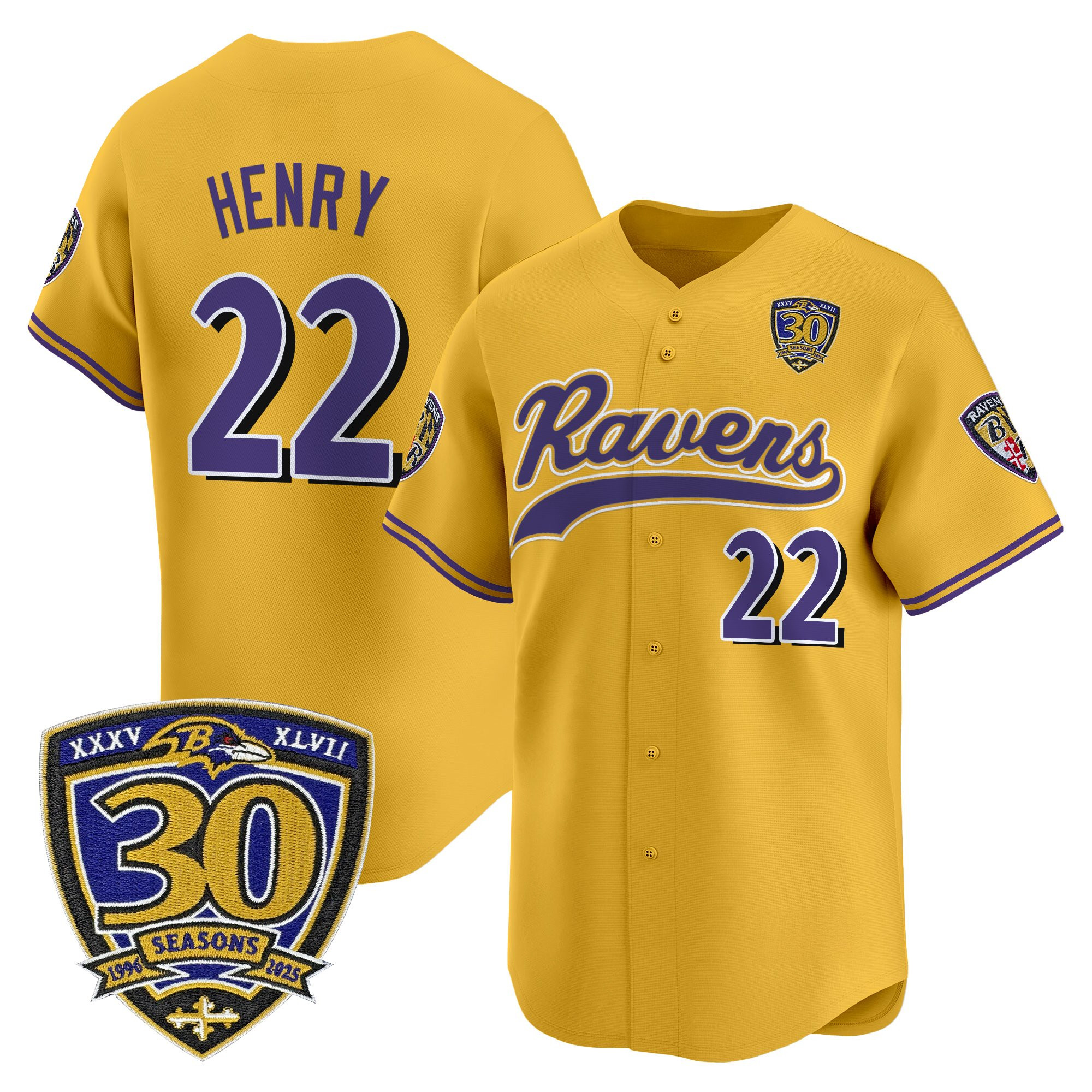 Men's Baltimore Ravens 2025 Vapor Baseball Jersey - 30th Anniversary Patch - All Stitched - Image 31