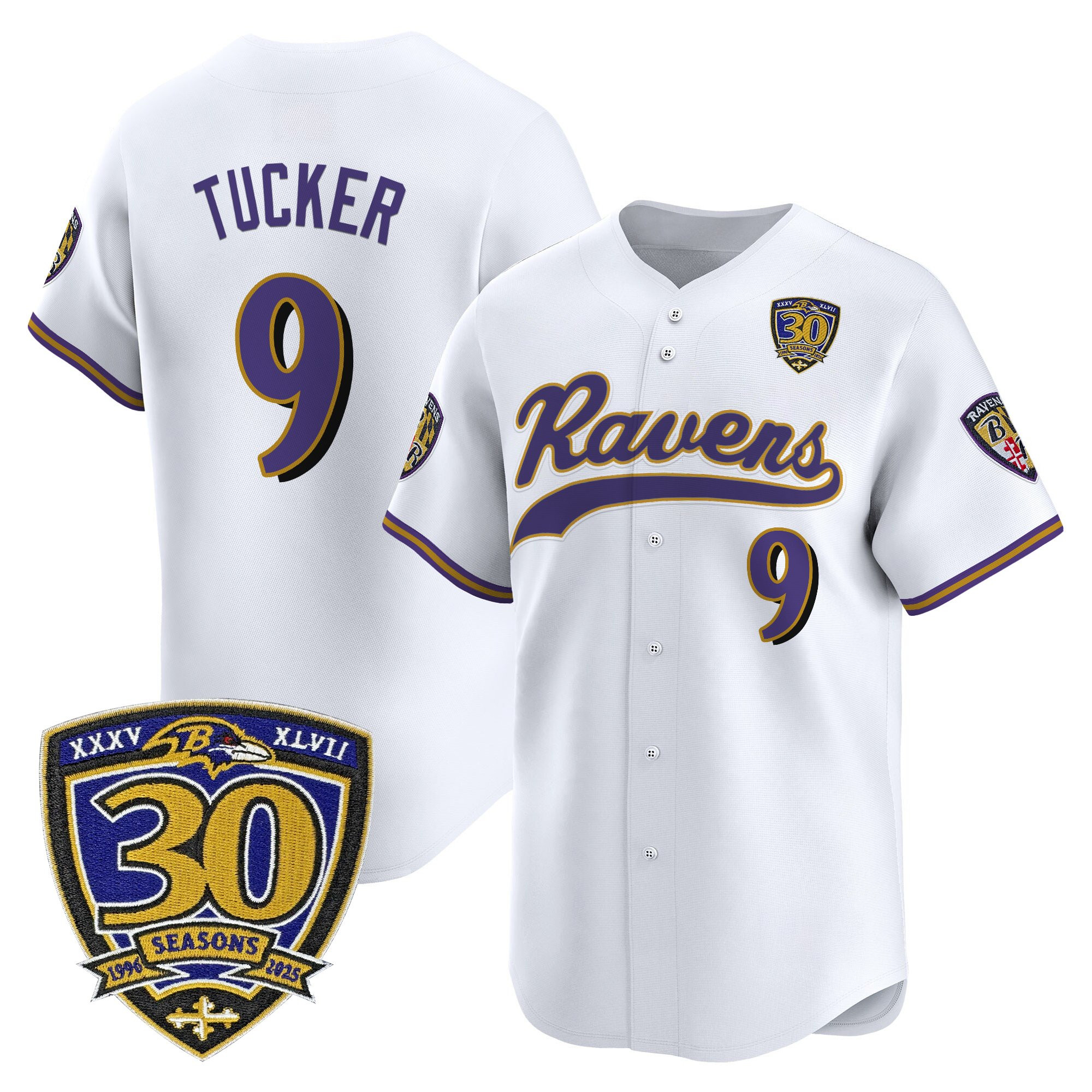 Men's Baltimore Ravens 2025 Vapor Baseball Jersey - 30th Anniversary Patch - All Stitched - Image 14