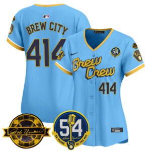 Women's Milwaukee Brewers 'Bob Uecker - 54 Seasons for Brewers' Vapor Premier Limited Jersey - All Stitched