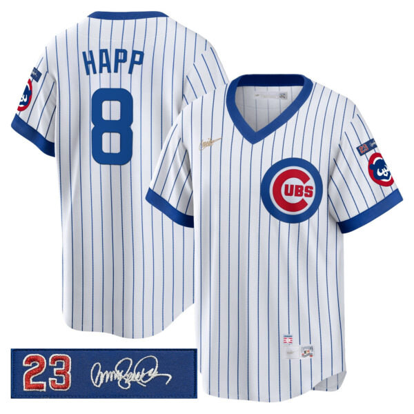 Men's Chicago Cubs 'Ryne Sandberg Tribute Patch' Cooperstown Jersey - All Stitched - Image 15
