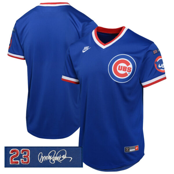 Men's Chicago Cubs 'Ryne Sandberg Tribute Patch' Cooperstown Jersey - All Stitched - Image 10