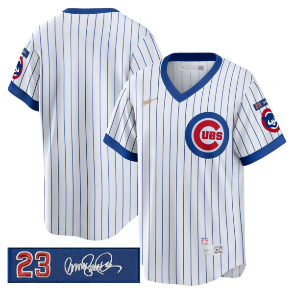 Men's Chicago Cubs 'Ryne Sandberg Tribute Patch' Cooperstown Jersey - All Stitched - Image 20