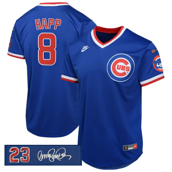 Men's Chicago Cubs 'Ryne Sandberg Tribute Patch' Cooperstown Jersey - All Stitched - Image 5