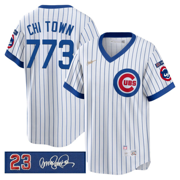 Men's Chicago Cubs 'Ryne Sandberg Tribute Patch' Cooperstown Jersey - All Stitched - Image 12