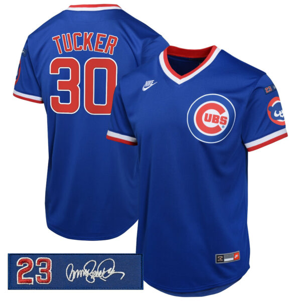 Men's Chicago Cubs 'Ryne Sandberg Tribute Patch' Cooperstown Jersey - All Stitched - Image 3