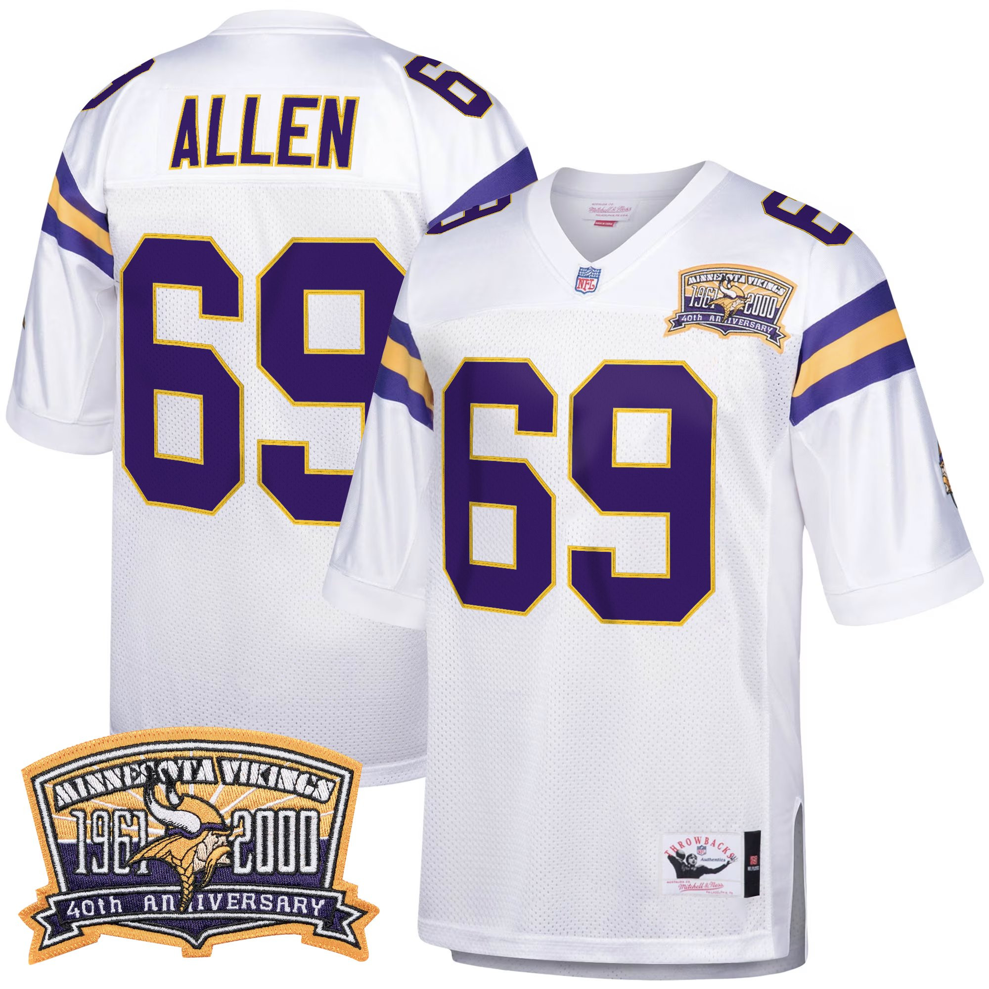 Men's Minnesota Vikings Throwback Player Jersey - All Stitched - Image 9