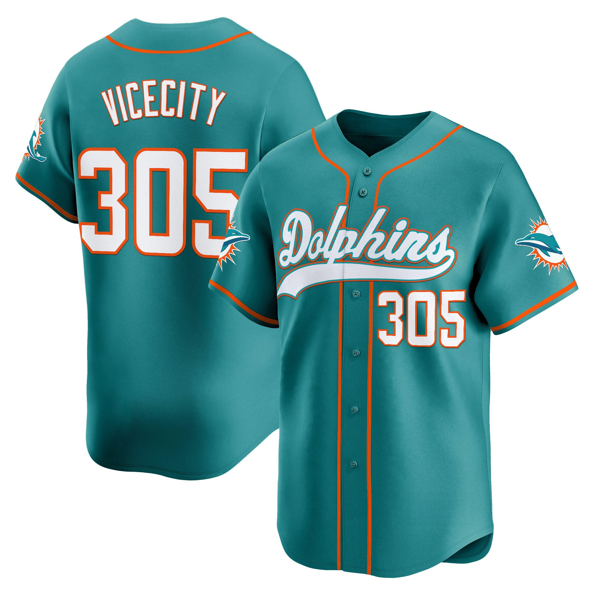 Men's Miami Dolphins 2025 Vapor Baseball Jersey - All Stitched - Image 3