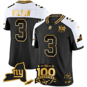 Men's New York Giants 100th Season & State Patch Gold Vapor Limited Jersey - All Stitched