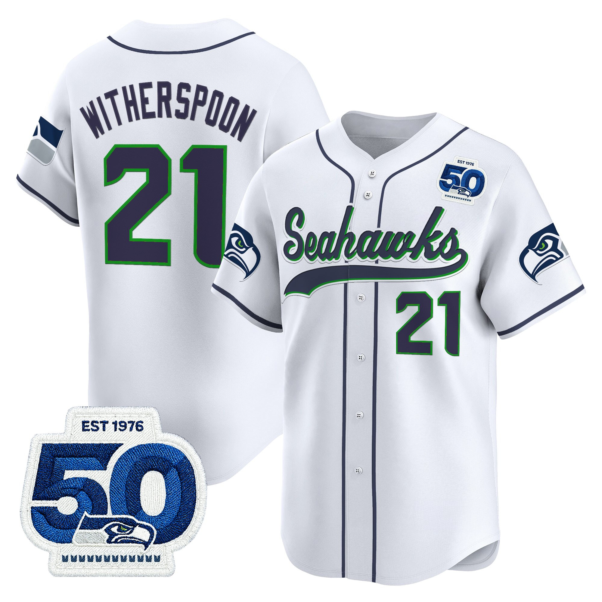 Men's Seattle Seahawks 50th Anniversary Vapor Baseball Jersey - All Stitched - Image 14