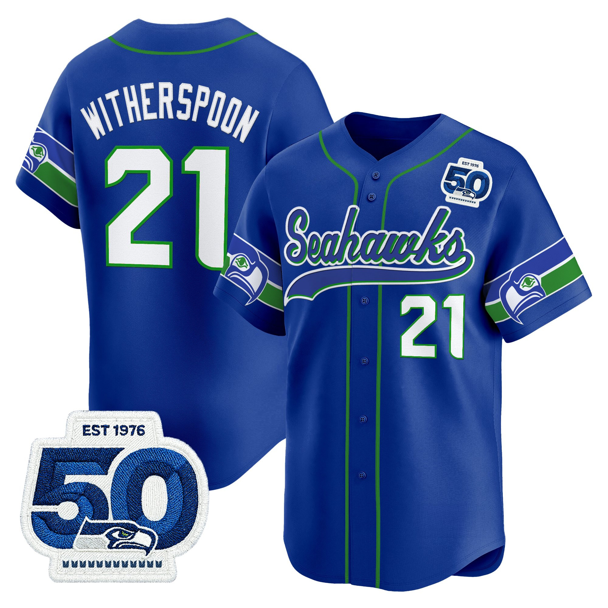 Men's Seattle Seahawks 50th Anniversary Vapor Baseball Jersey - All Stitched - Image 5