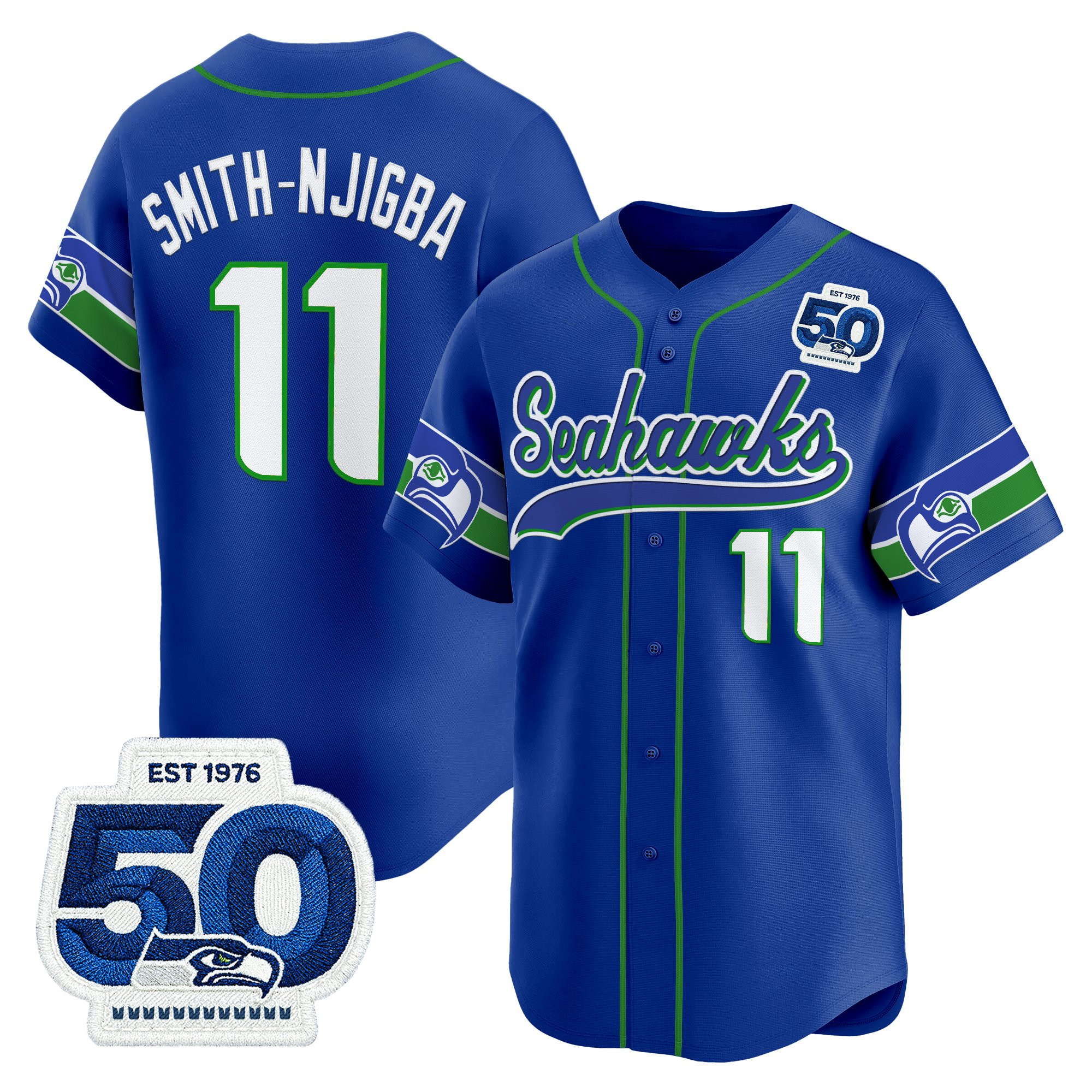 Men's Seattle Seahawks 50th Anniversary Vapor Baseball Jersey - All Stitched - Image 4