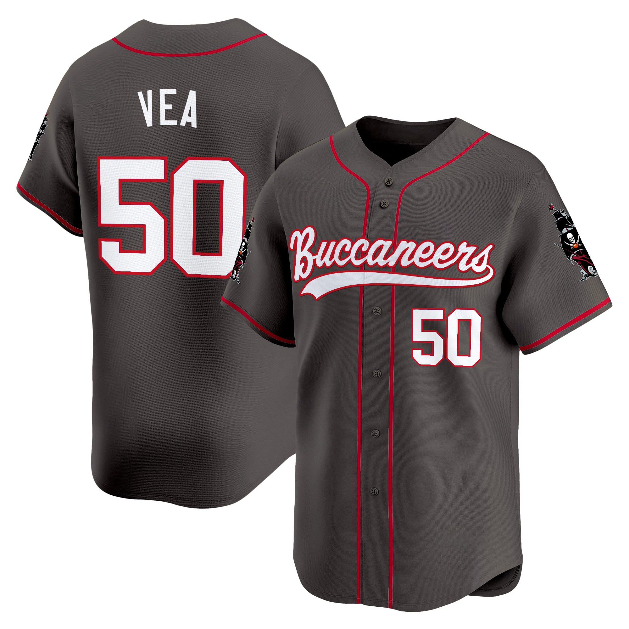 Men's Tampa Bay Buccaneers 50th Season Patch Vapor Baseball Jersey - All Stitched - Image 28