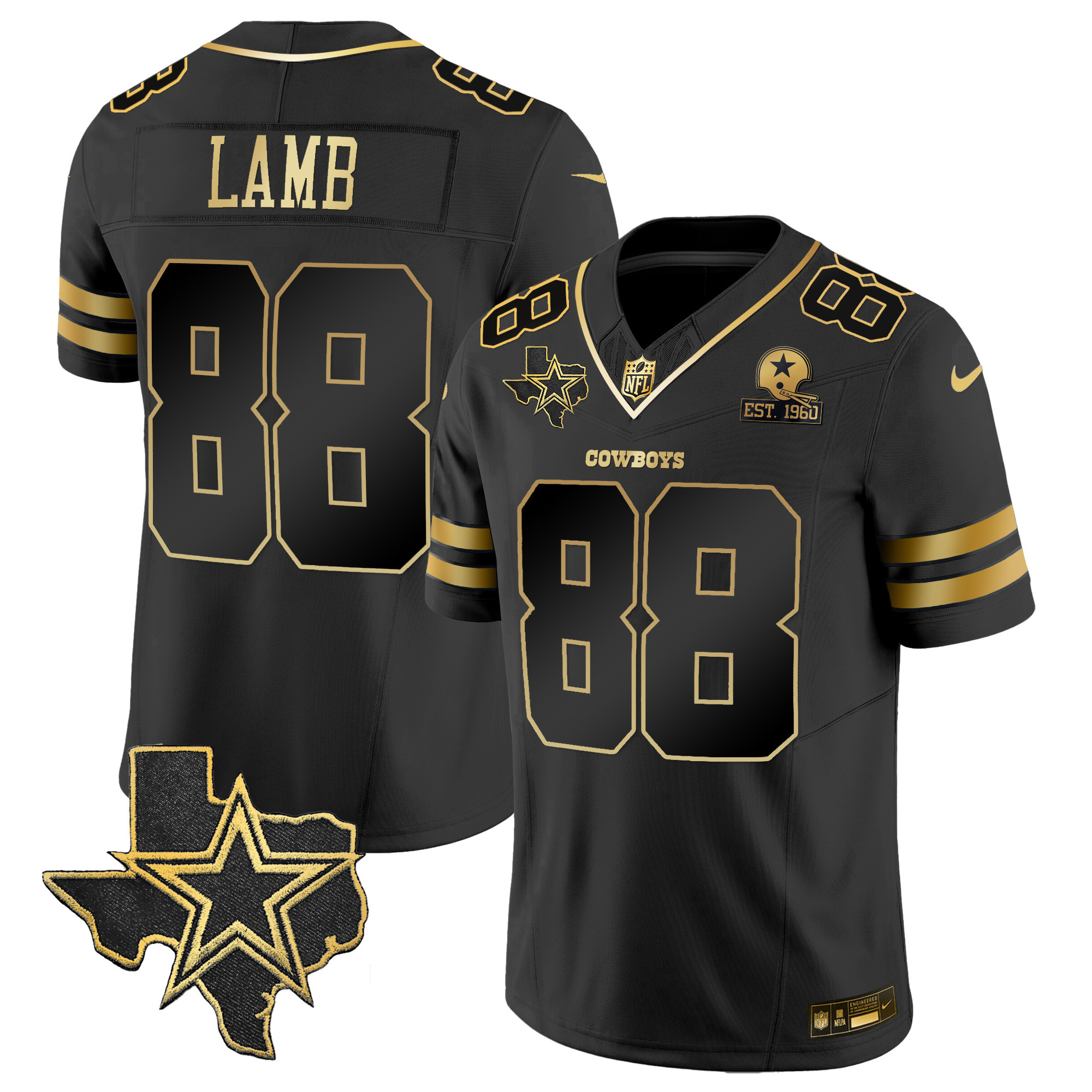 Men's Cowboys Vapor Gold Jersey V2 - All Stitched - Image 17