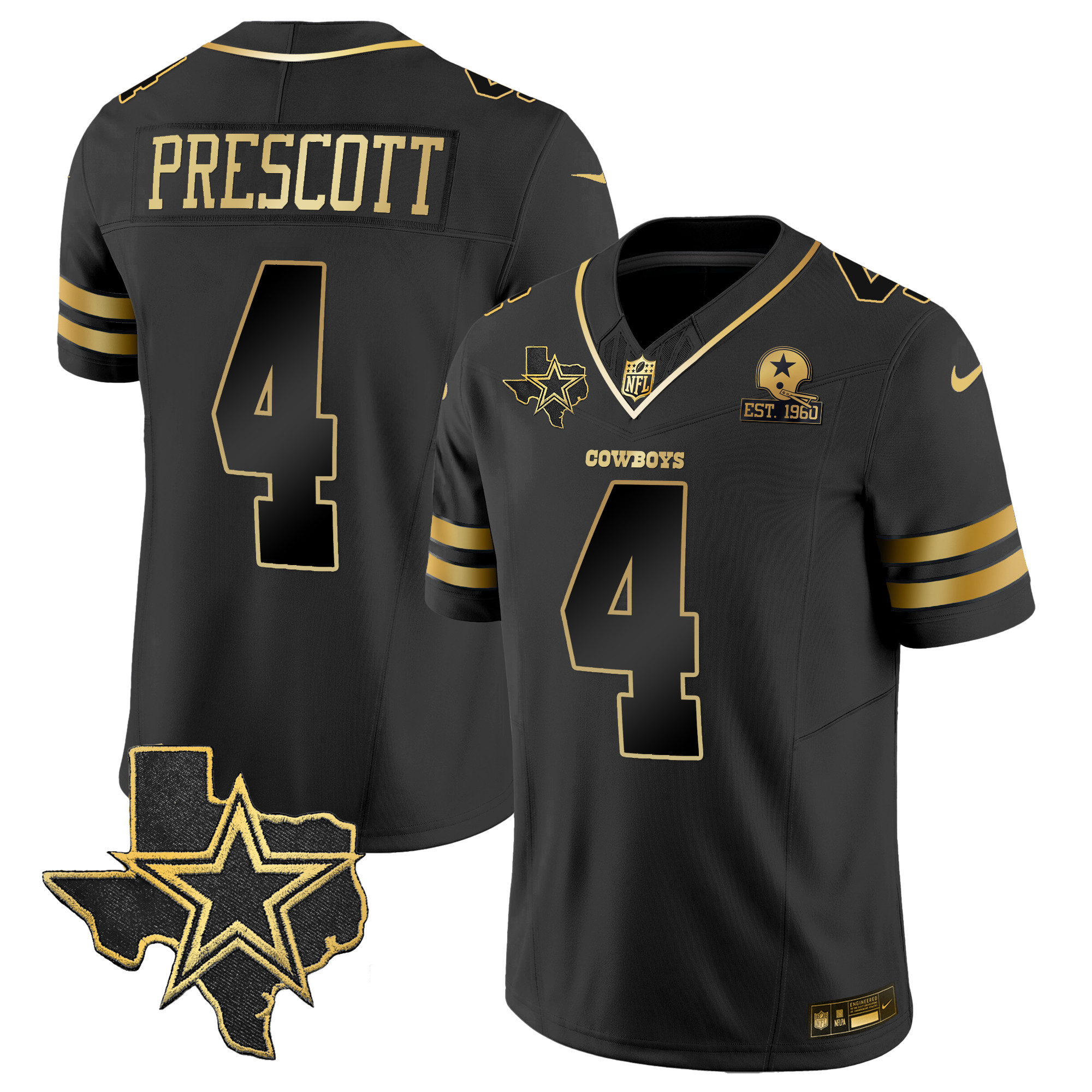 Men's Cowboys Vapor Gold Jersey V2 - All Stitched - Image 16