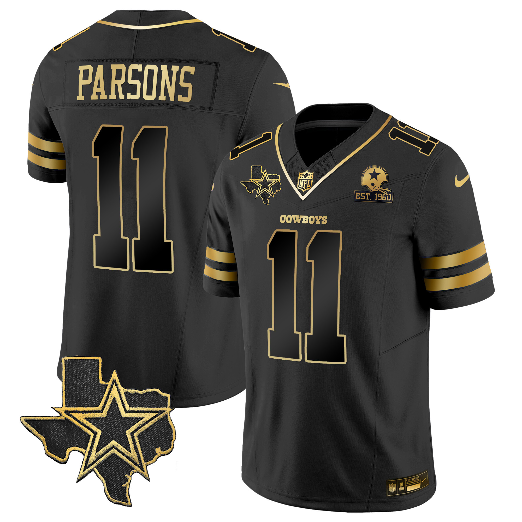 Men's Cowboys Vapor Gold Jersey V2 - All Stitched - Image 15