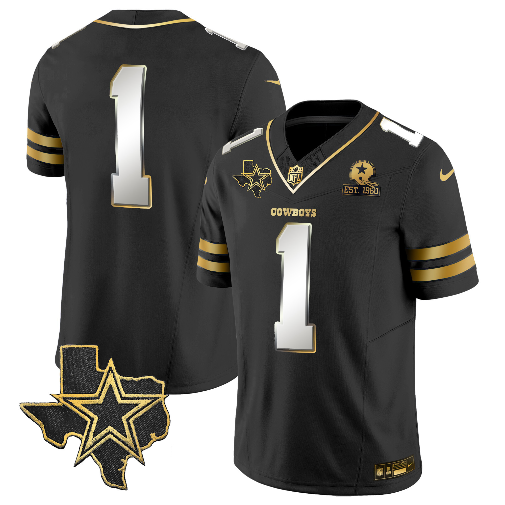 Men's Cowboys Vapor Gold Jersey V2 - All Stitched - Image 14