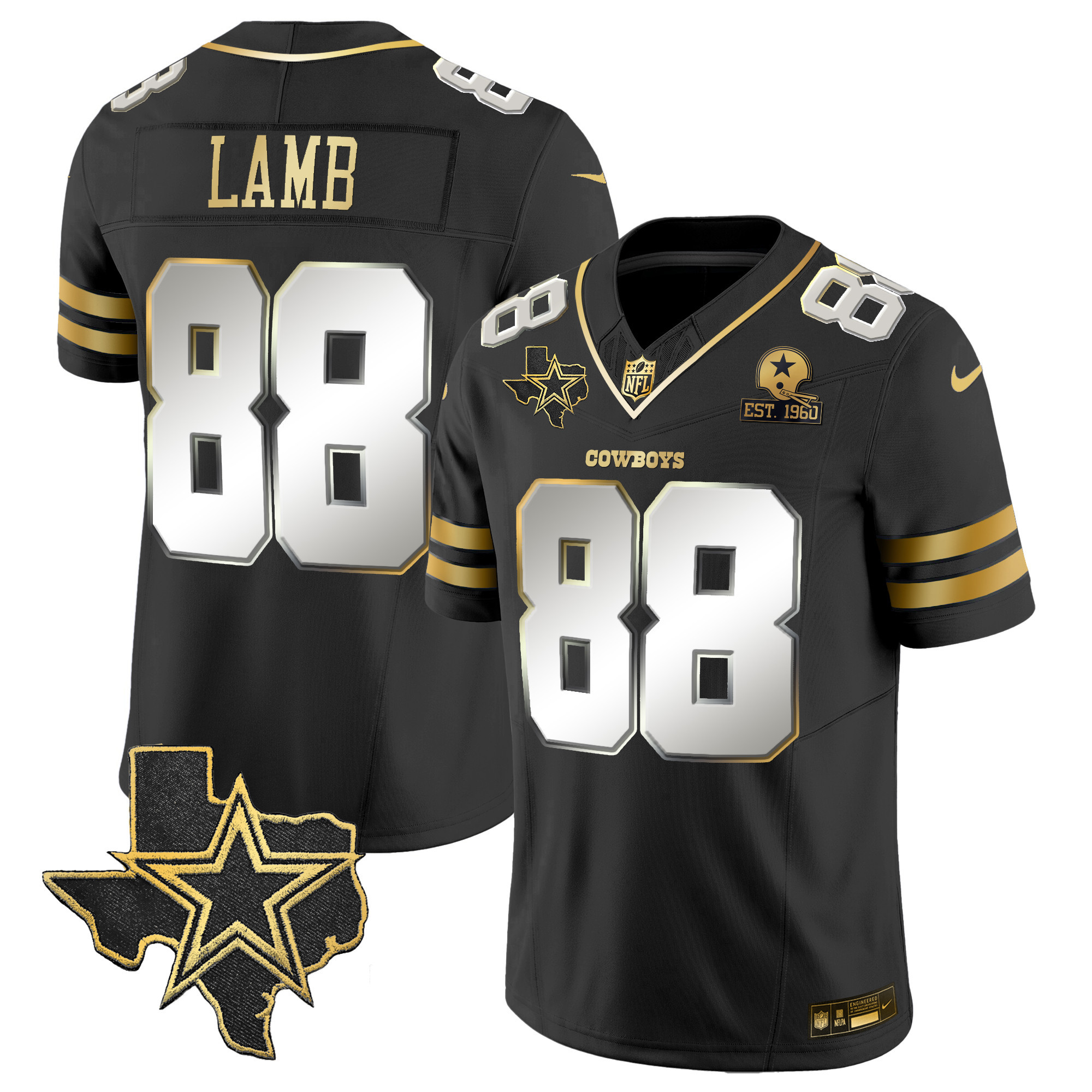 Men's Cowboys Vapor Gold Jersey V2 - All Stitched - Image 10