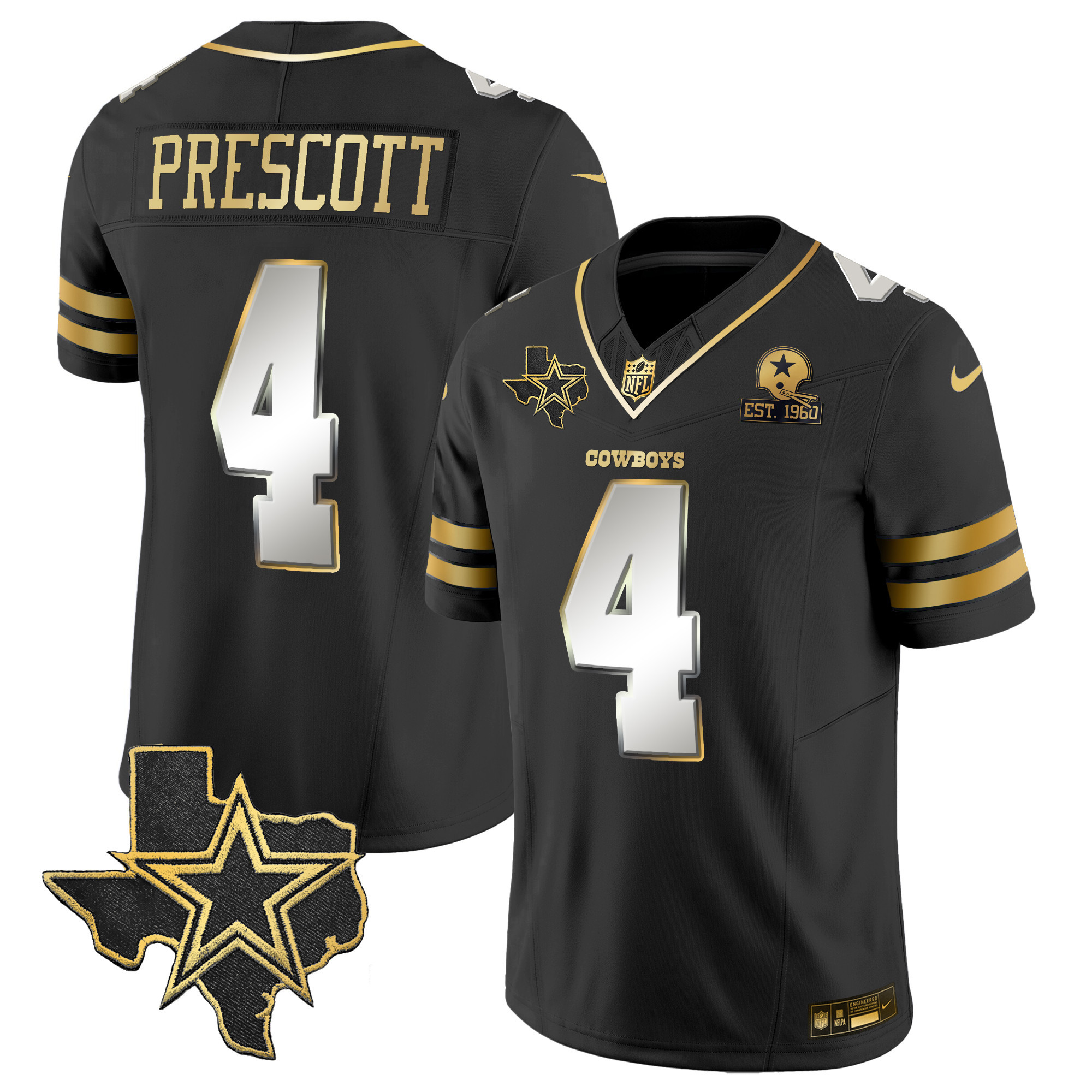 Men's Cowboys Vapor Gold Jersey V2 - All Stitched - Image 9