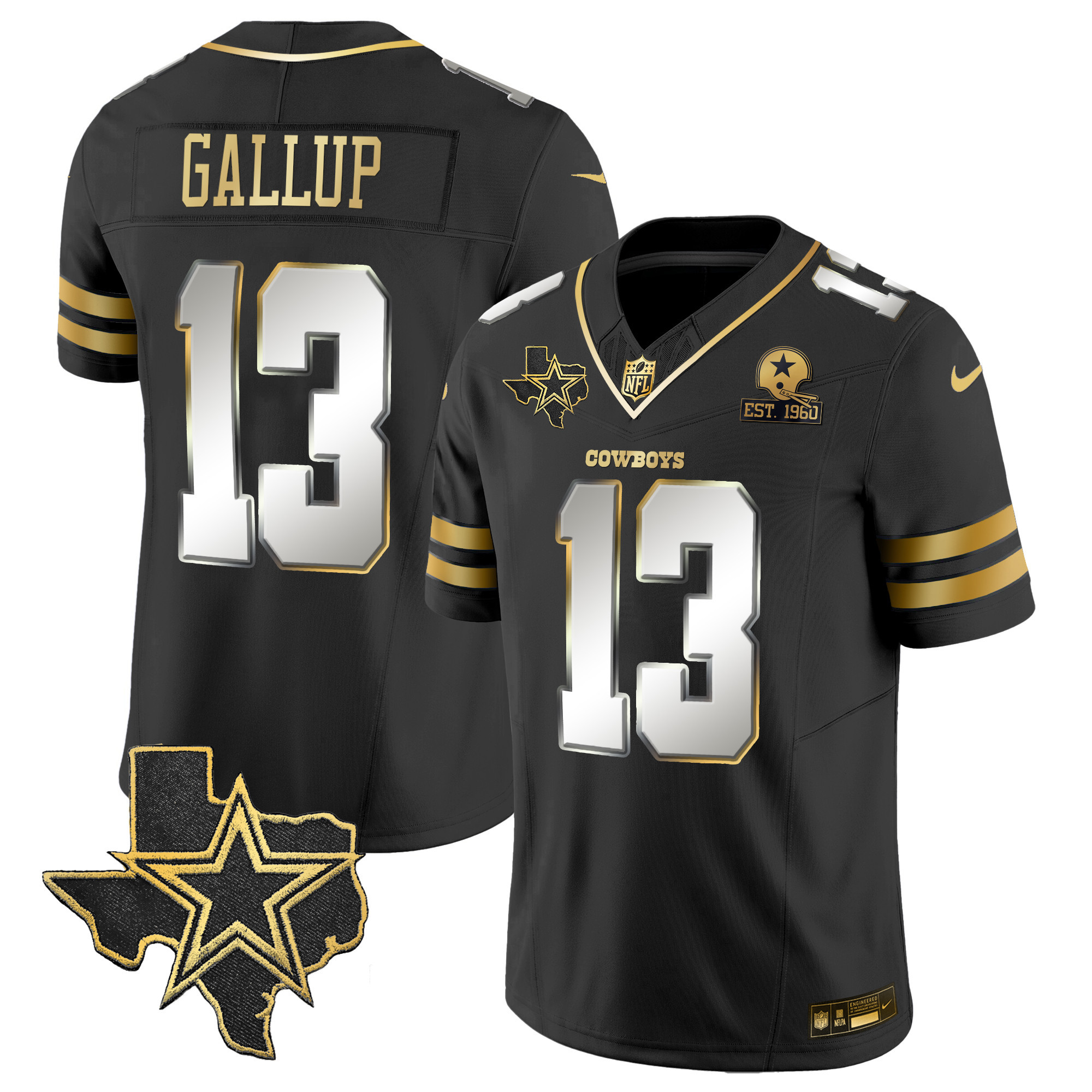 Men's Cowboys Vapor Gold Jersey V2 - All Stitched - Image 12