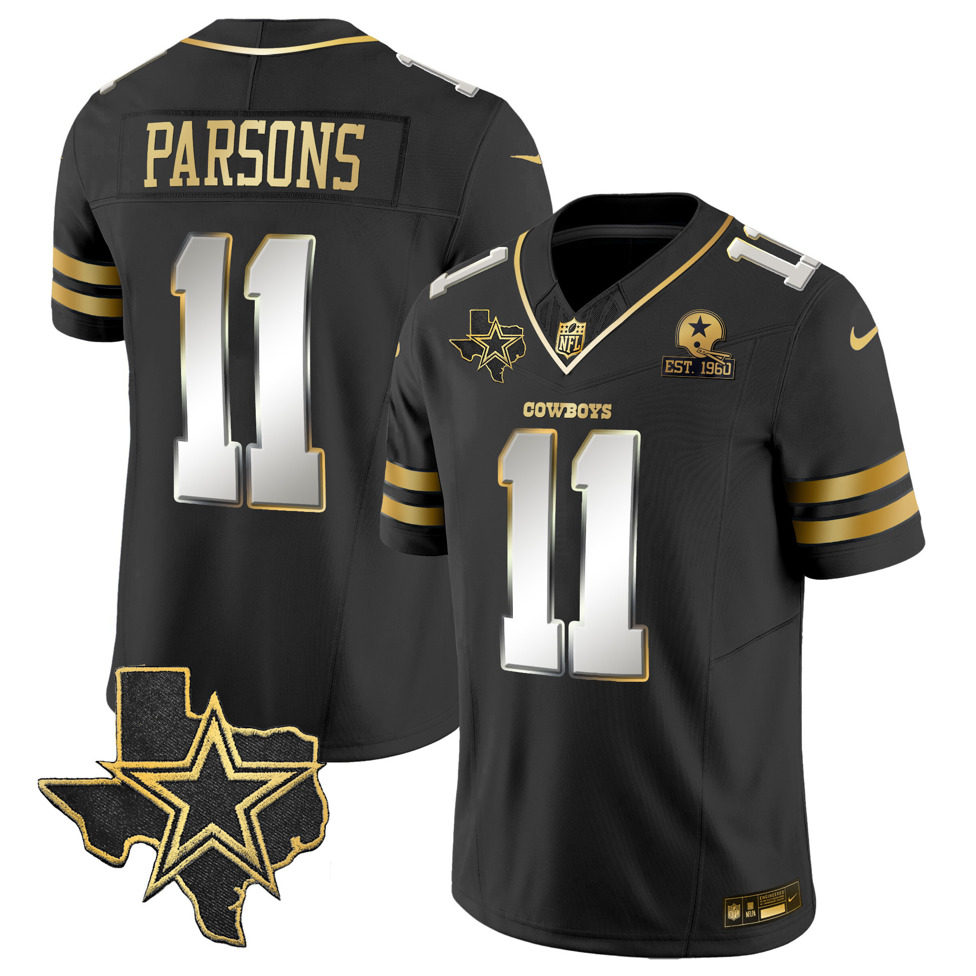 Men's Cowboys Vapor Gold Jersey V2 - All Stitched - Image 8