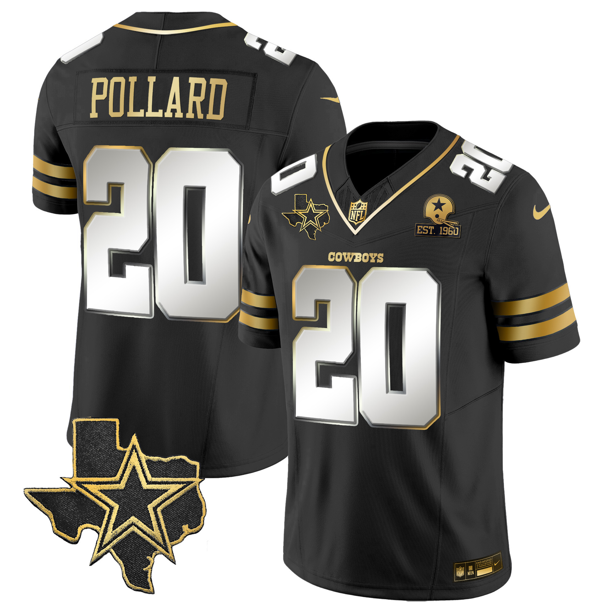 Men's Cowboys Vapor Gold Jersey V2 - All Stitched - Image 13