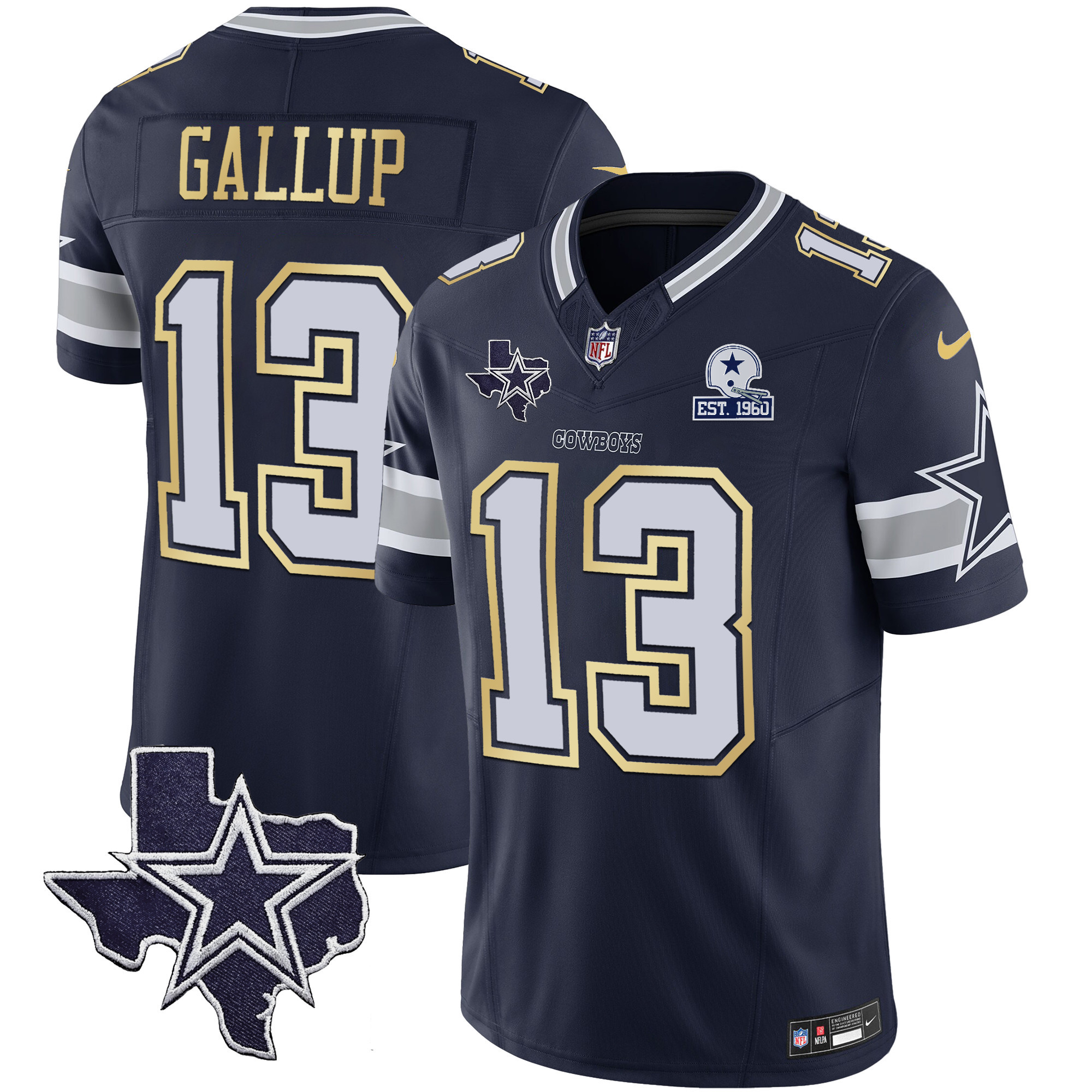 Men's Cowboys Vapor Gold Jersey V2 - All Stitched - Image 33